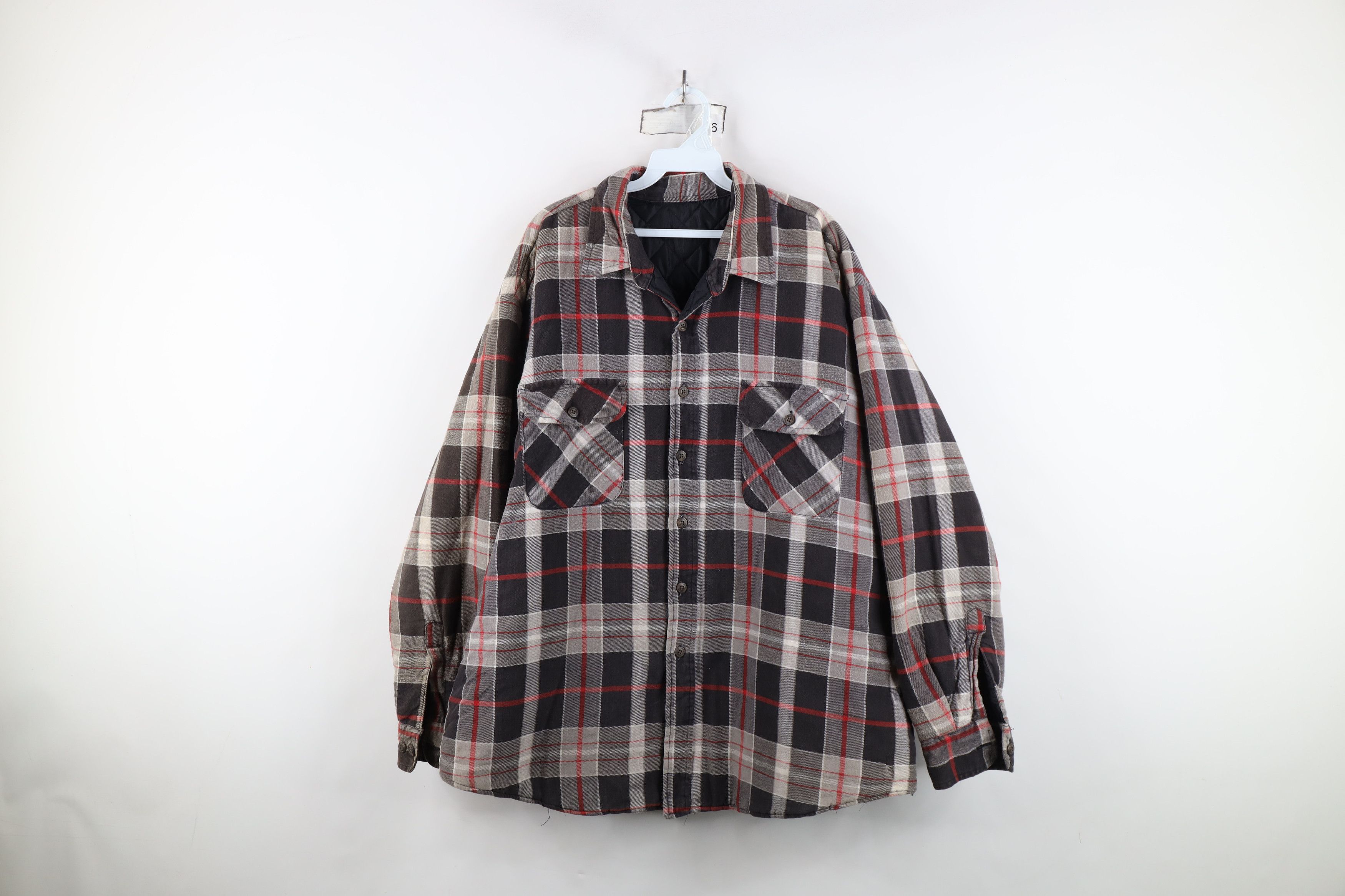 Vintage Vintage 90s Streetwear Flannel Button Shirt Jacket Jac Shirt Size US XXL / EU 58 / 5 - 1 Thumbnail