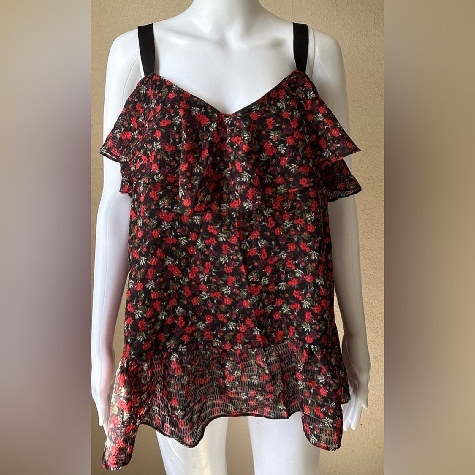 Other Libby Edelman | Off Shoulder Ruffle Sleeve Top | Large Size L / US 10 / IT 46 - 1 Thumbnail