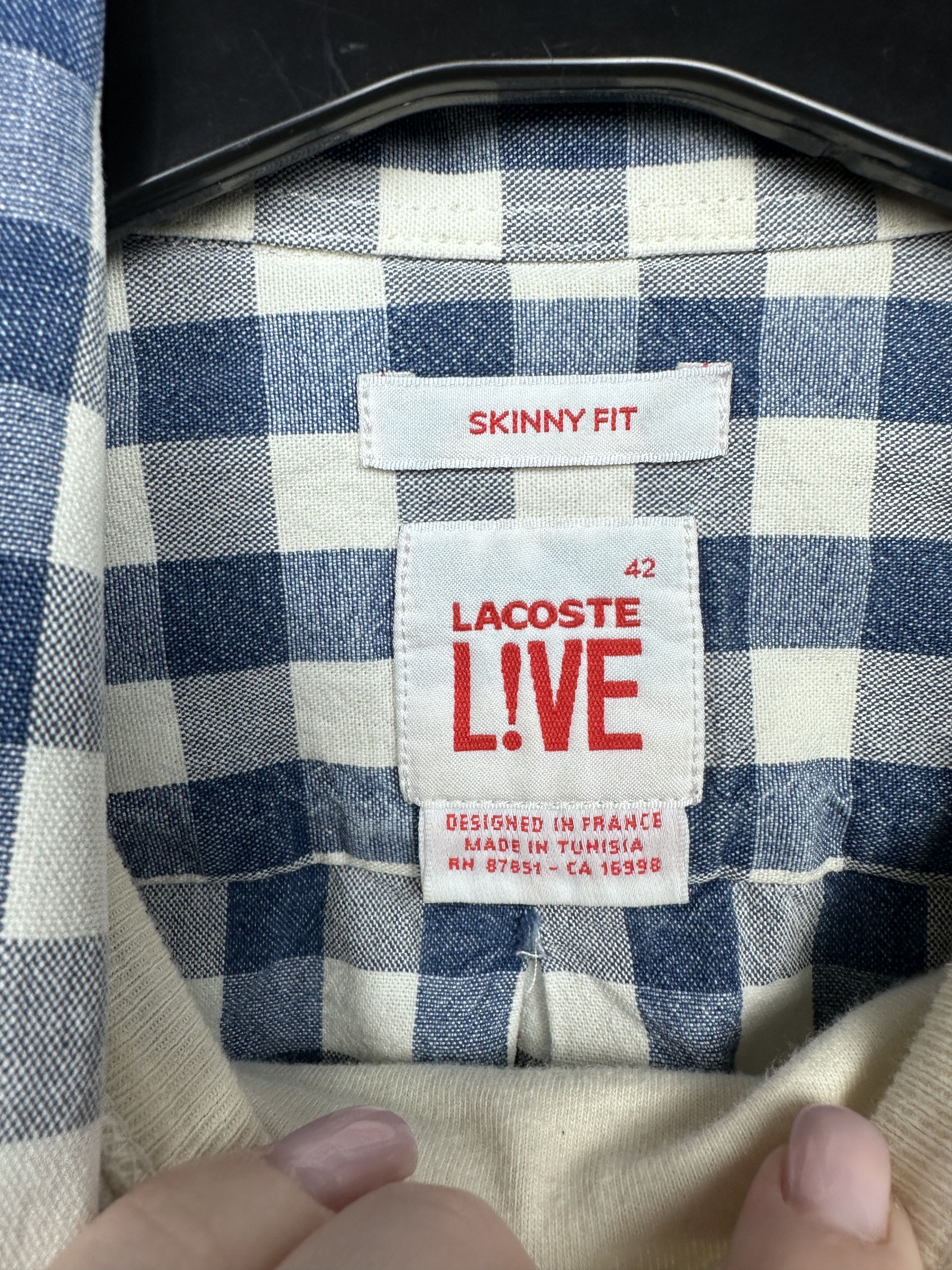 Lacoste Lacoste Live Mens Long Sleeve Plaid Shirt Size US L / EU 52-54 / 3 - 4 Thumbnail