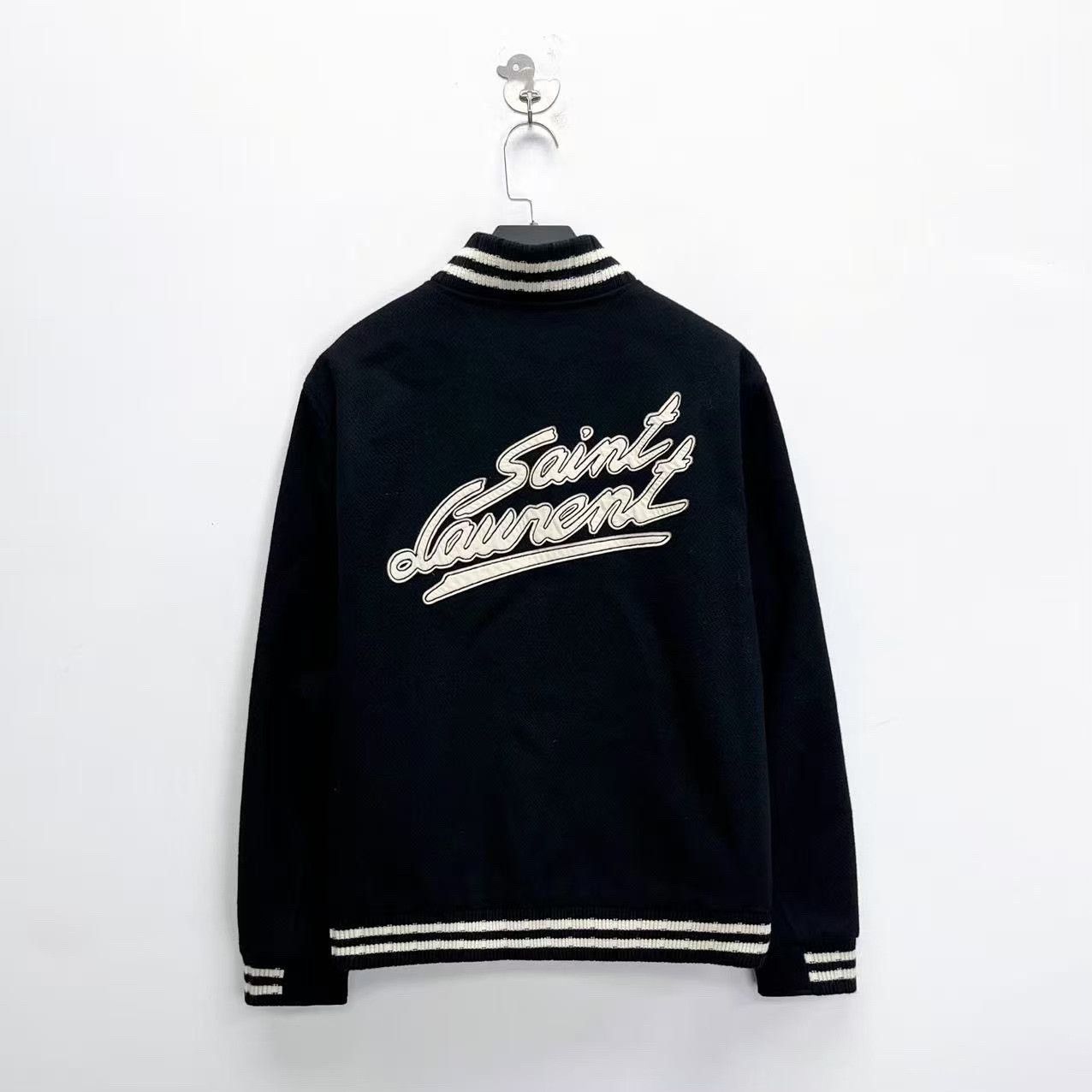 Saint Laurent Paris Saint Laurent Striped Embroidered Baseball Jacket Size US L / EU 52-54 / 3 - 1 Thumbnail