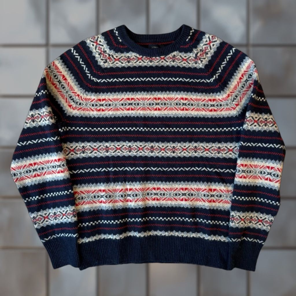J.Crew J.CREW Fair Isle Wool Sweater Crew Neck Medium Multicolor Pullover Adult Men Regular Knit All Seasons, Fall Winter Spring Size US M / EU 48-50 / 2 - 1 Thumbnail