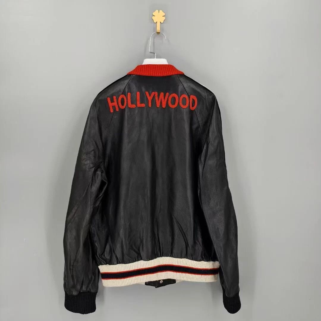 Gucci Gucci Black Lambskin Jacket with Logo Print Size US L / EU 52-54 / 3 - 2 Thumbnail