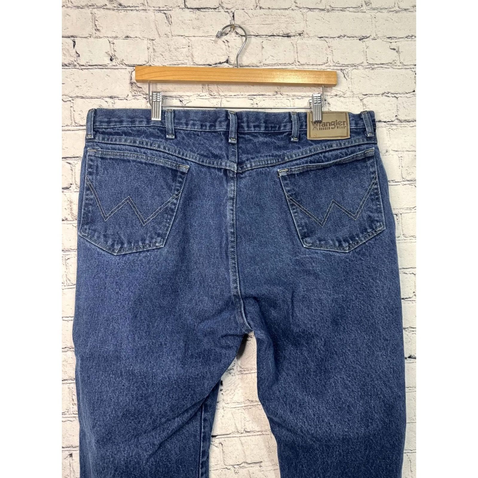 Wrangler Wrangler Denim Pants Men Casual 42x30 Blue Cotton Regular Big & Tall Mens Size US 42 / EU 58 - 7 Thumbnail