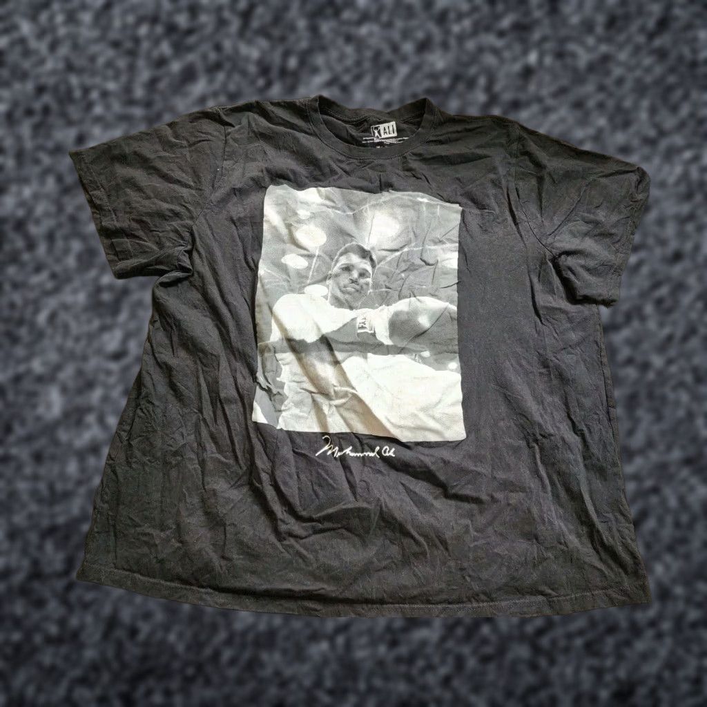 Vintage VINTAGE Muhammad Ali T-Shirt Mens 5XL Black Cotton Logo Crew Neck Sports Active Size US XXL / EU 58 / 5 - 1 Thumbnail