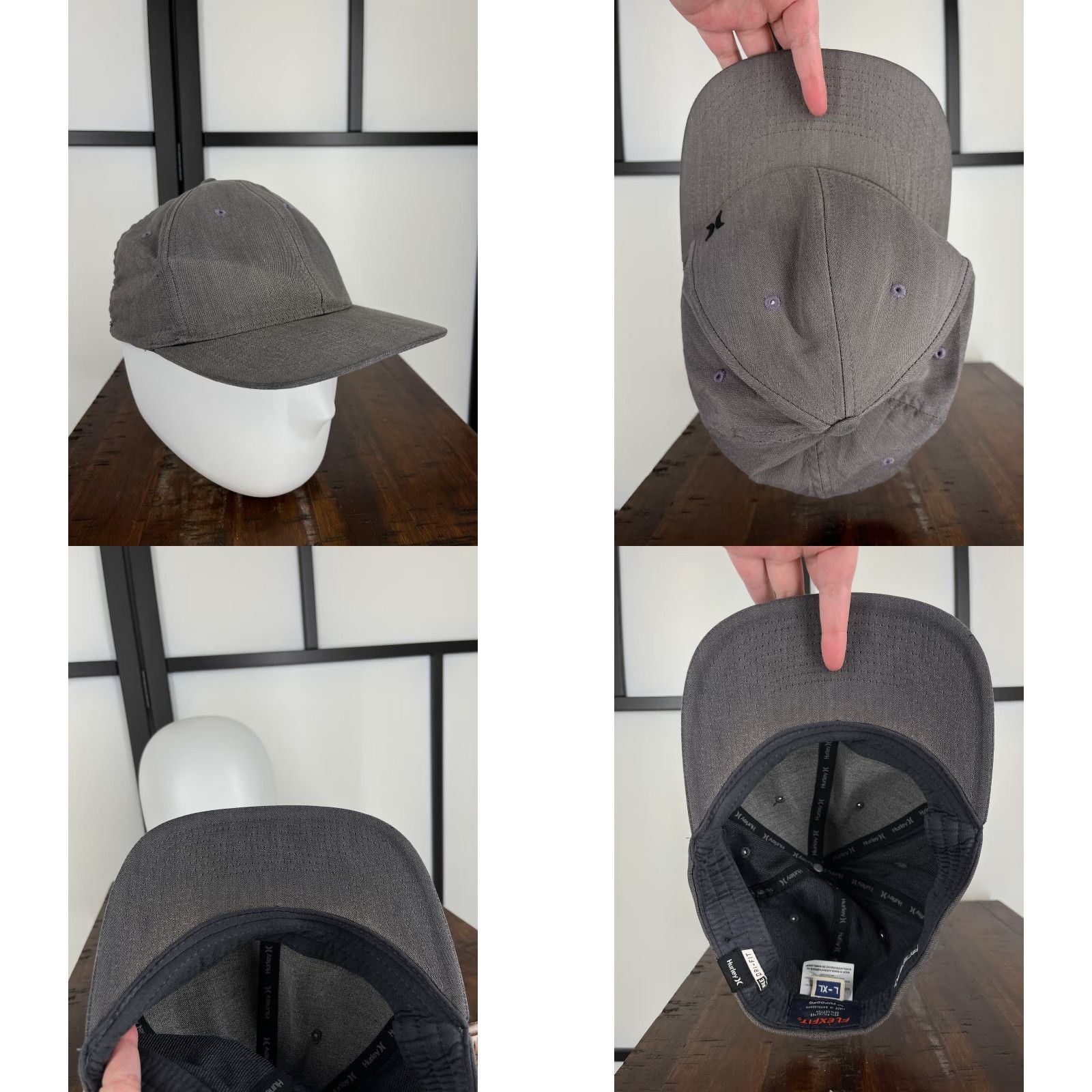 Hurley Hurley Nike Hat Cap Fitted Adult Large Gray Polyester Cotton Dri-Fit Baseball Cap Mens Sportswear Beach 90s Size ONE SIZE - 8 Thumbnail