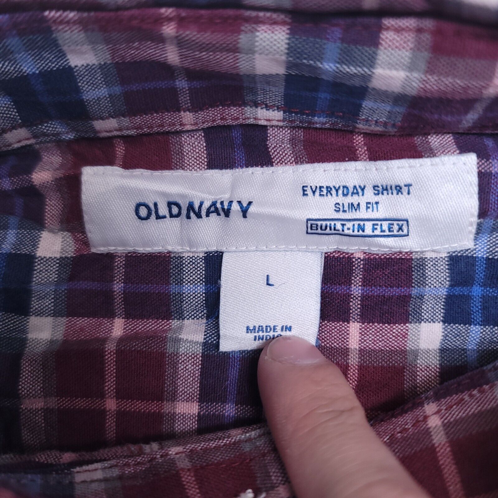 Old Navy Old Navy Tartan Flannel Button Up Shirt Mens Size L Red Blue Size US L / EU 52-54 / 3 - 3 Thumbnail