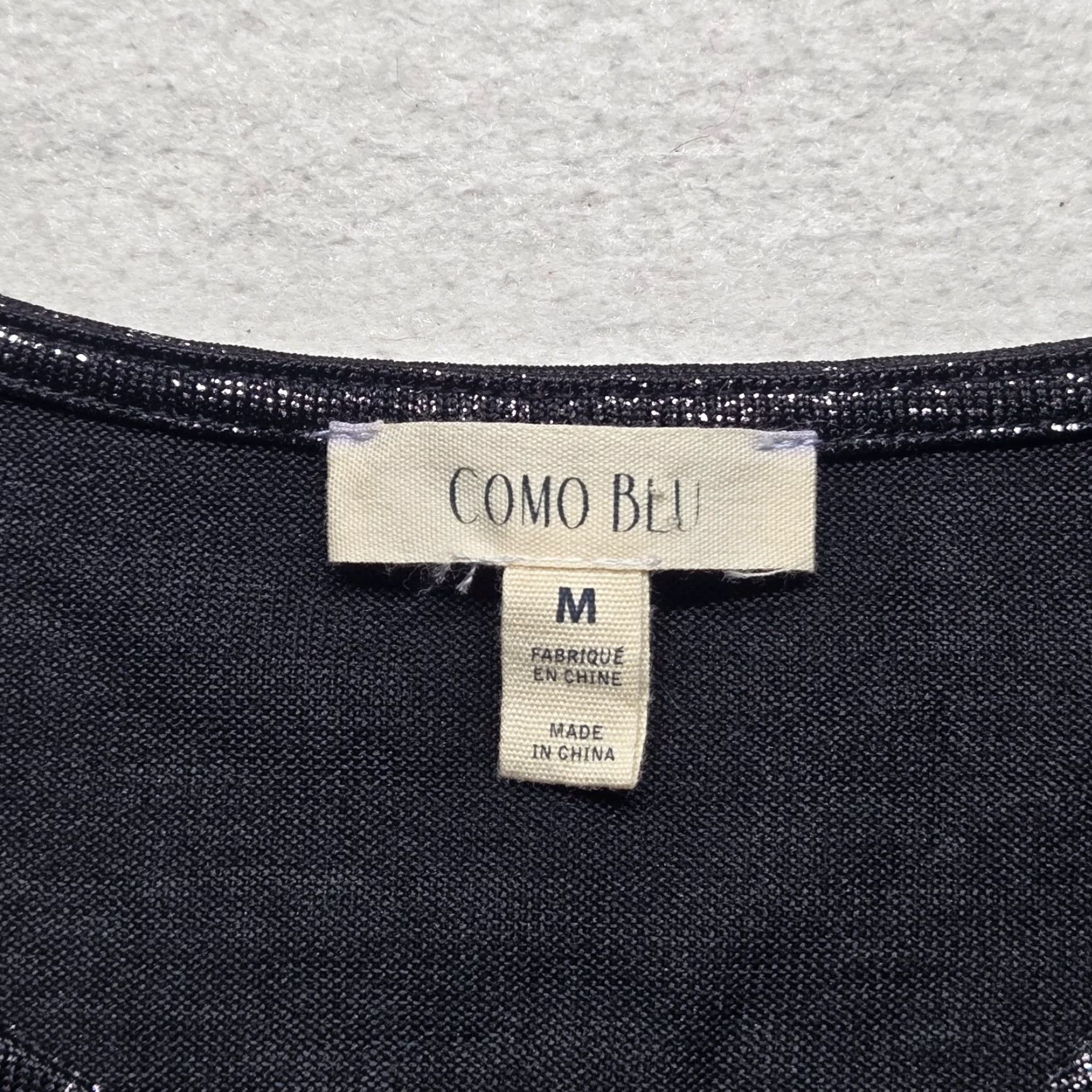Vintage Como Shirt Adult M Gray Flower Bohemian 90s Shimmer Vintage Women’s M Shirt Size M / US 6-8 / IT 42-44 - 3 Thumbnail