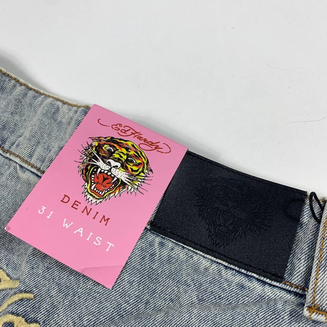 Christian Audigier × Ed Hardy × Vintage vintage 90s PANTHER PROWL PLEATED SKIRT ed hardy y2k Size 31" - 4 Thumbnail