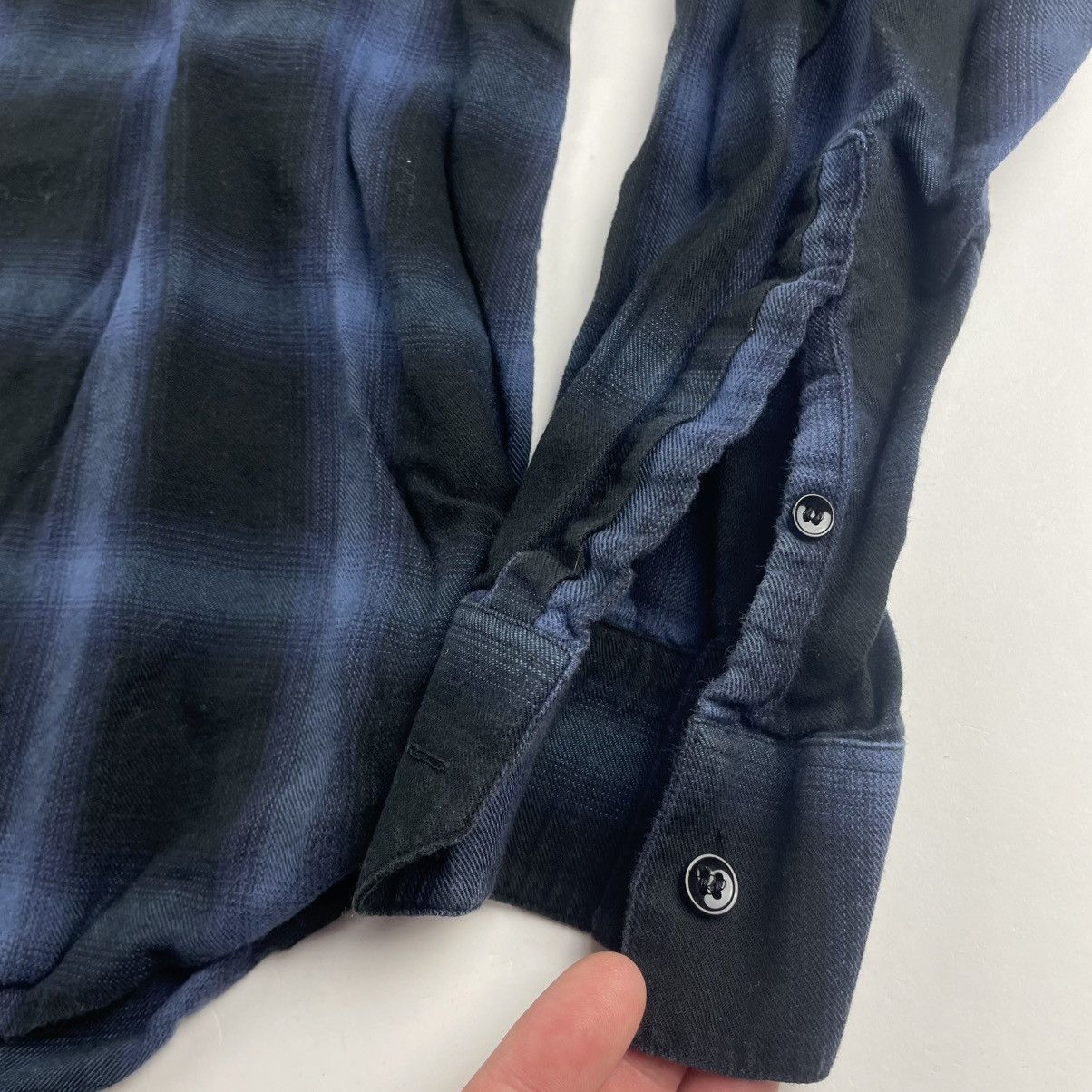 Saint Laurent Paris Saint Laurent Paris Hedi Silmane Blue Shadow Plaid Shirt 40 Size US M / EU 48-50 / 2 - 2 Thumbnail