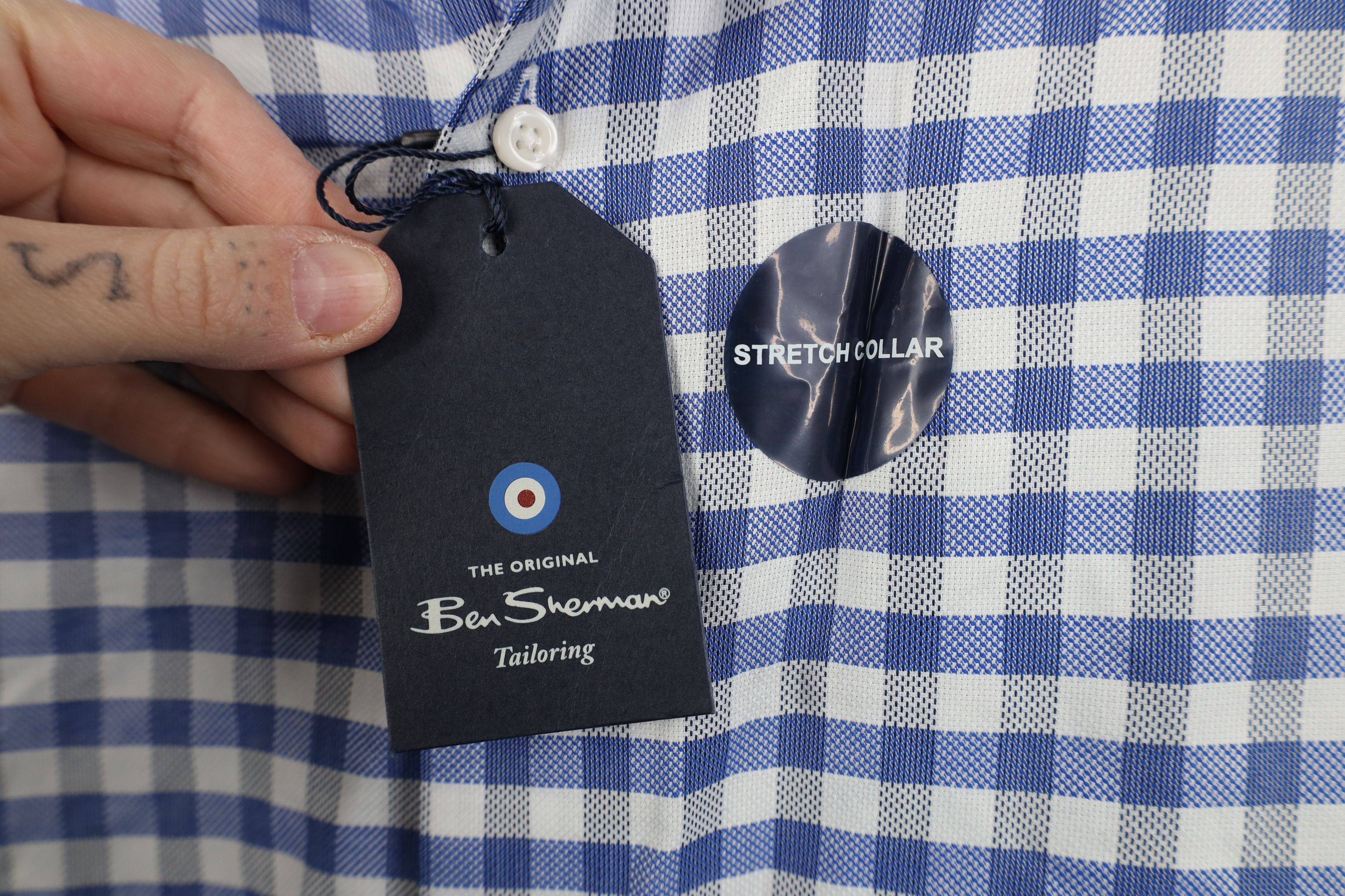 Ben Sherman New Ben Sherman Slim Fit Stretch Collared Button Shirt Blue Size US M / EU 48-50 / 2 - 4 Thumbnail