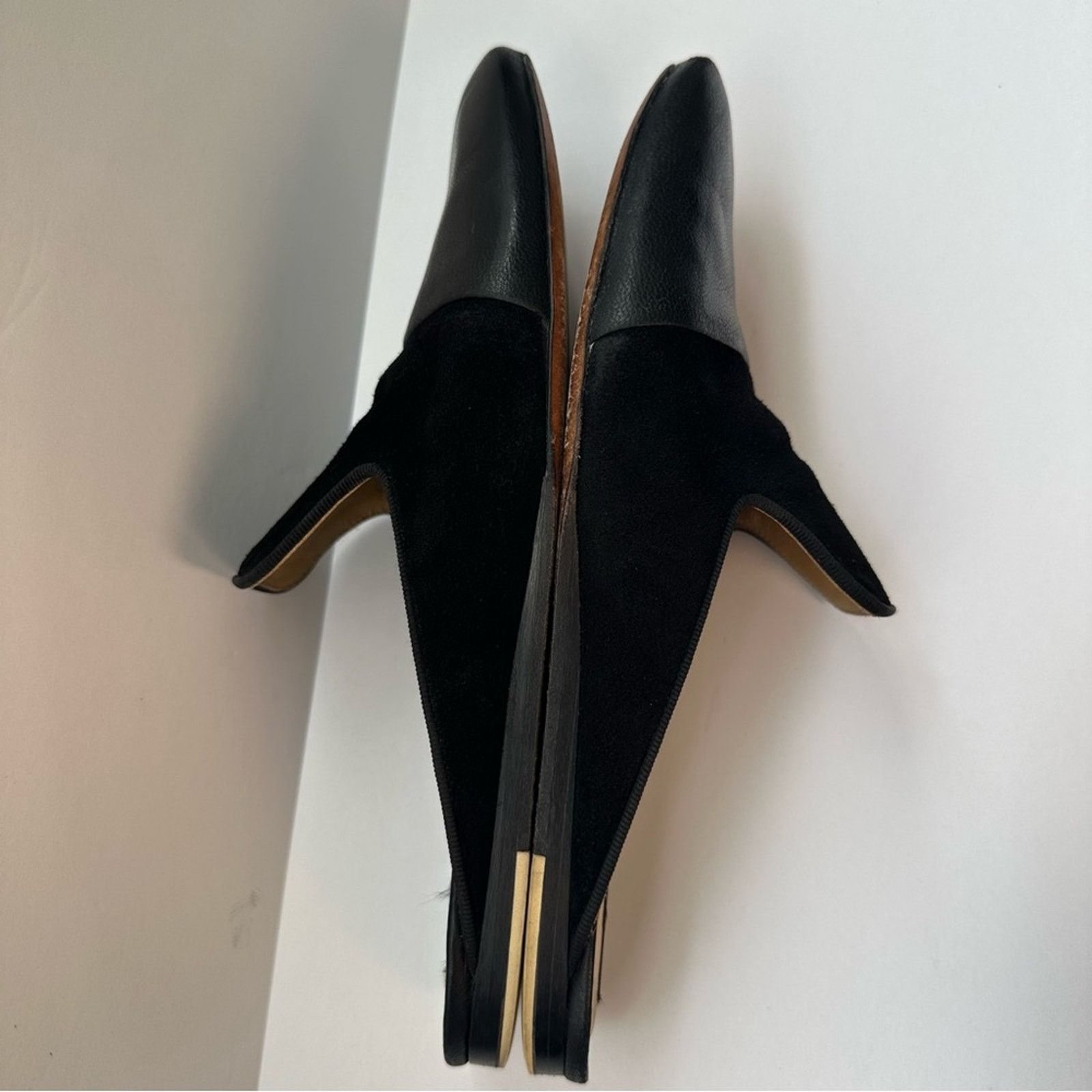 Rag & Bone Sabine Black Mules EU 38 Slides Flats 2-tone Leather & Suede Size US 8 / IT 38 - 3 Thumbnail
