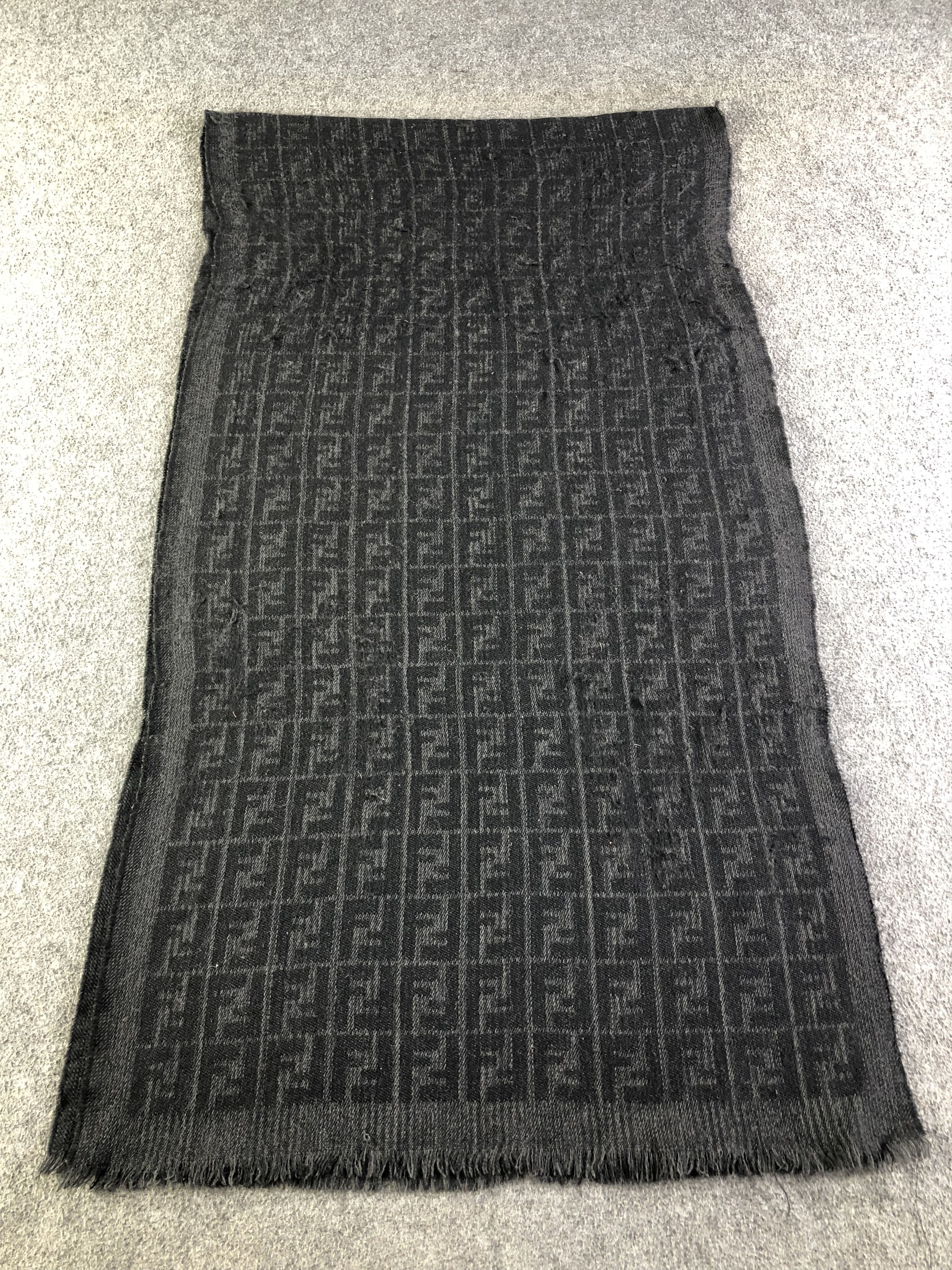 Vintage Fendi BLACKOUT Wool Scarf / Muffler / Neckwear SS1307 Size ONE SIZE - 2 Thumbnail