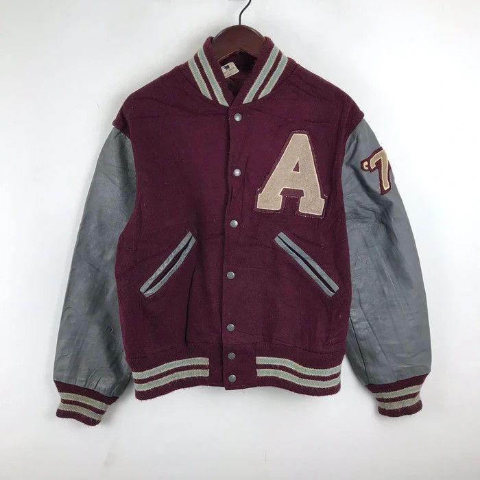Vintage SY0150 VTG AMERICA KAYE BROS SLEEVE LEATHER VARSITY JACKET Size US M / EU 48-50 / 2 - 1 Thumbnail