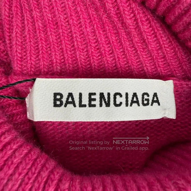 Balenciaga Balenciaga High Neck Wheat Logo Cashmere Sweater Size US S / EU 44-46 / 1 - 2 Thumbnail