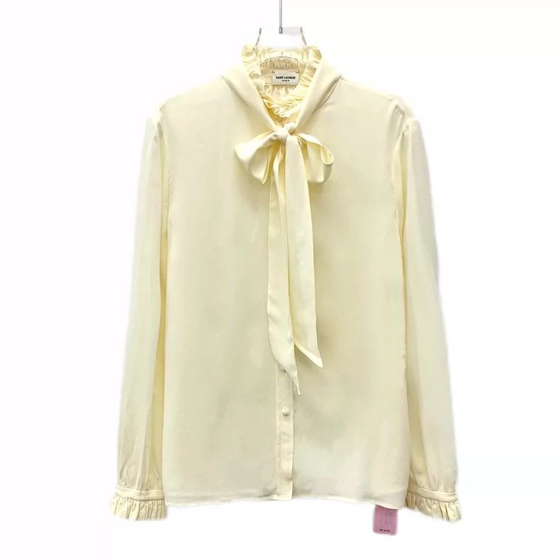 Saint Laurent Paris Saint Laurent Paris size 40 Beige lace bow mulberry silk l Size M / US 6-8 / IT 42-44 - 1 Thumbnail