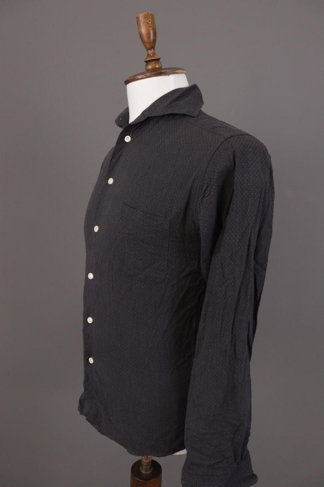 Eton Eton Slim Fit Black Dotted Button Down Shirt Size 38 S Size US M / EU 48-50 / 2 - 4 Thumbnail
