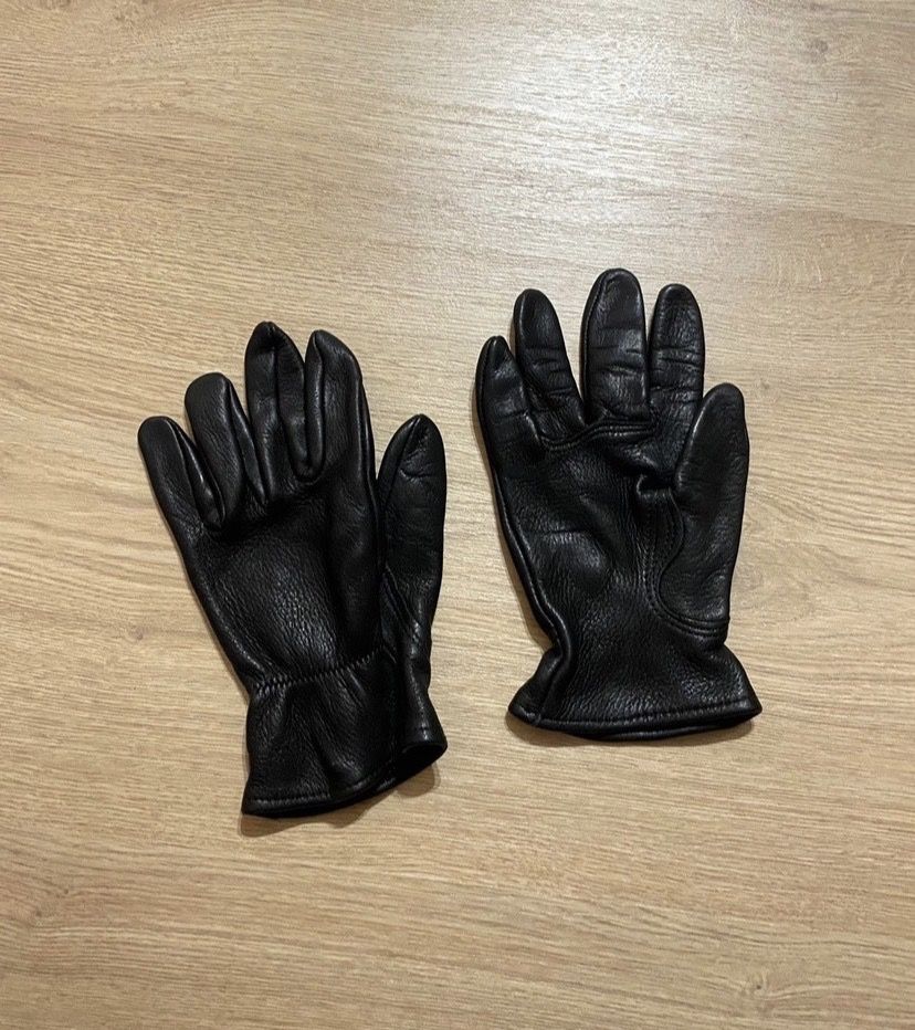 Pre-owned Carhartt X Genuine Leather Vintage 90's Carhartt Genuine Deerskin Leather Black Gloves