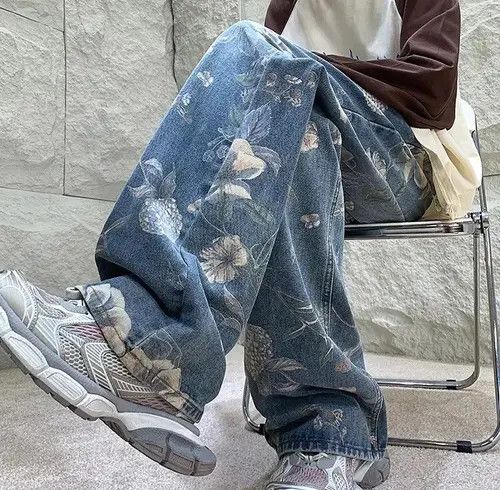 Jean Fashion Floral Printed Jeans Size US 26 / EU 42 - 4 Thumbnail