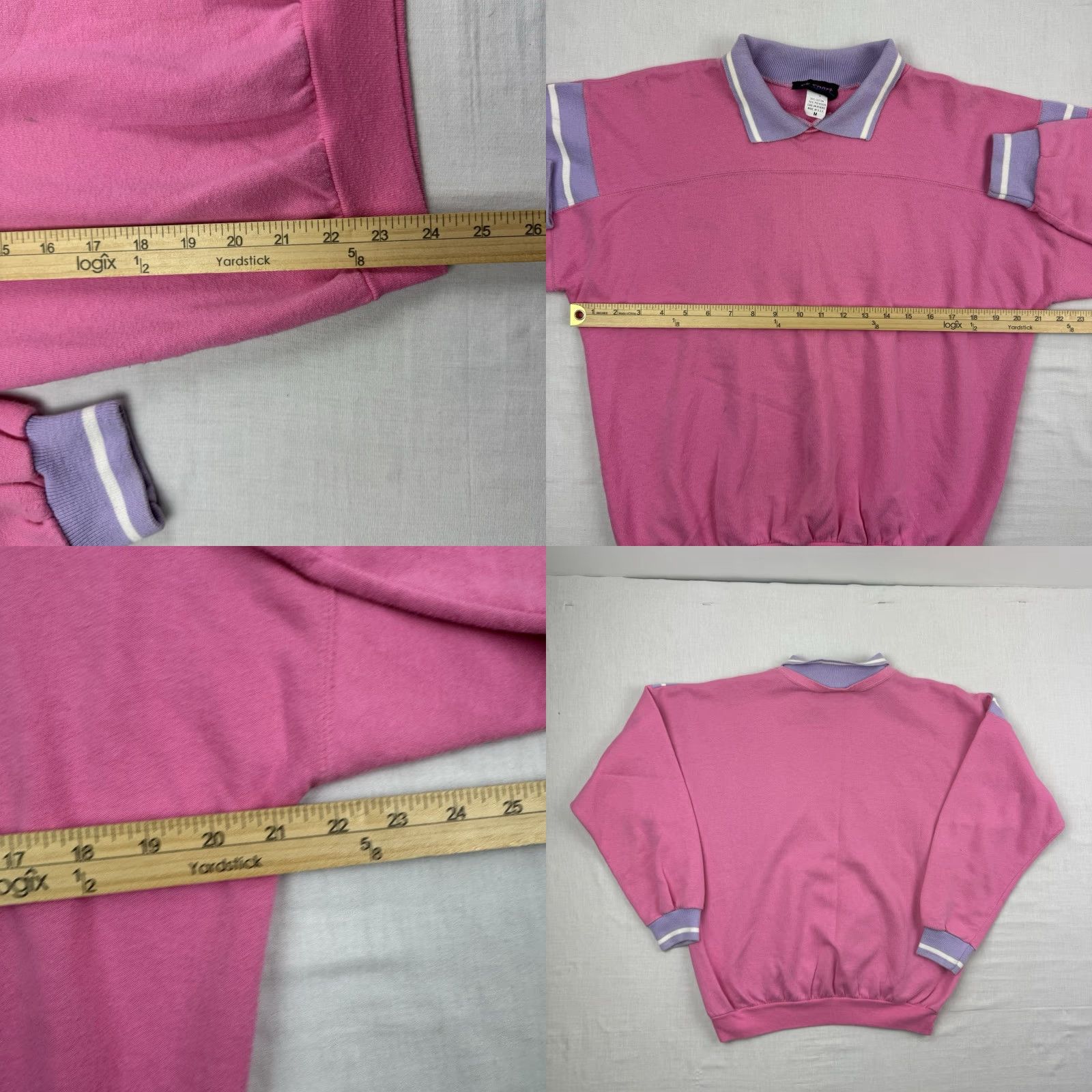 Pinko VINTAGE SK Sweatshirt Womens Medium Pink Collared Classic 80s Hipster Size M / US 6-8 / IT 42-44 - 8 Thumbnail