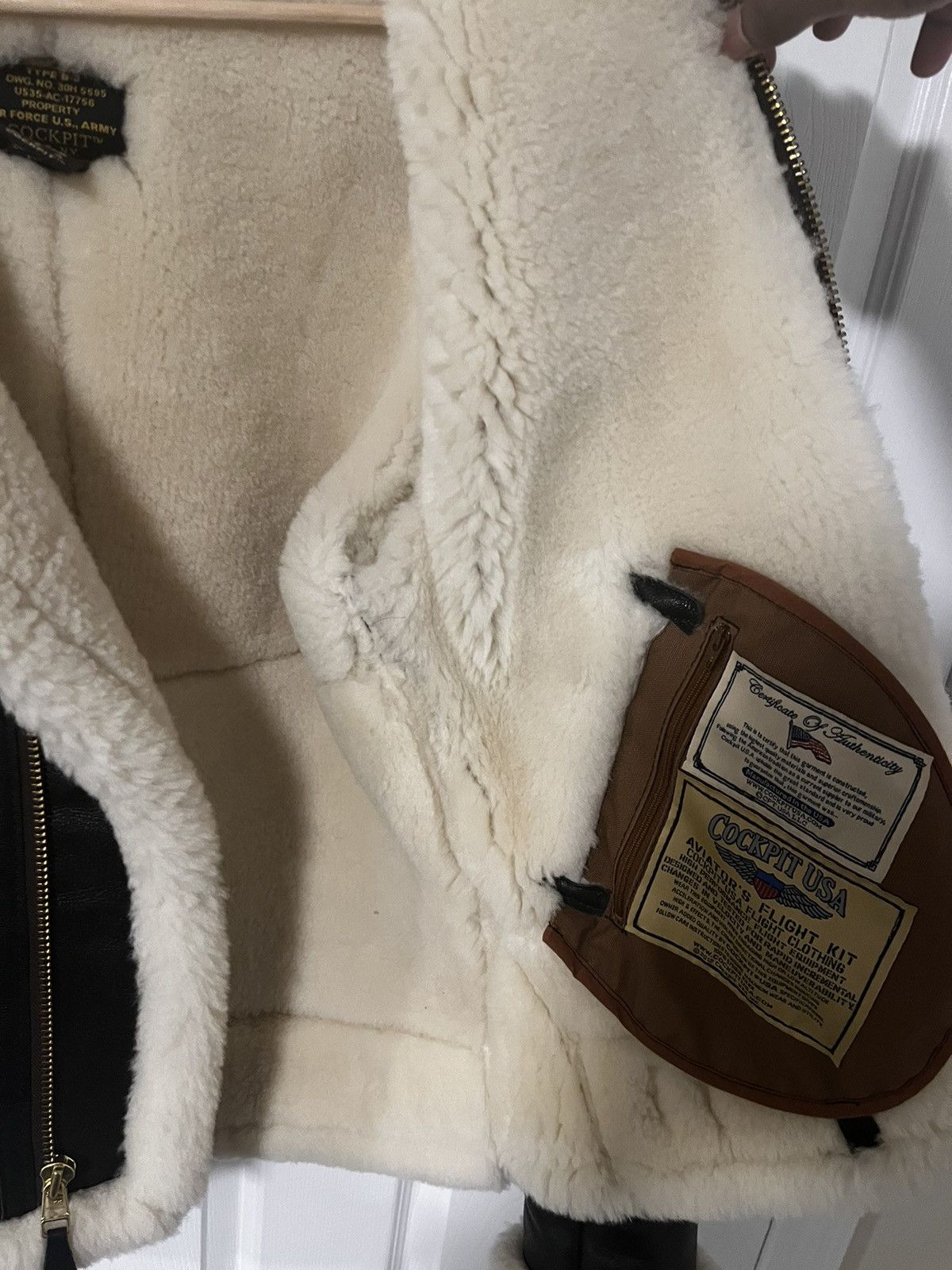 Cockpit USA B-3 Sheepskin Jacket Z2102M Size US XXS / EU 40 - 4 Thumbnail