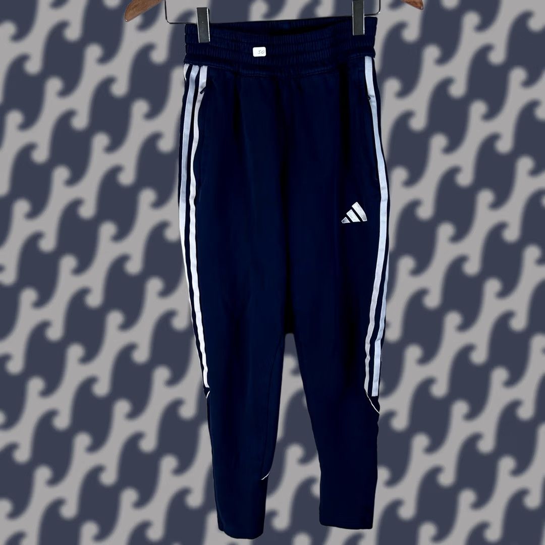 Adidas Adidas Tiro 23 Navy Blue White Stripe Tapered Jogger Sweatpants XS Women Size 40" / US 18 - 1 Thumbnail