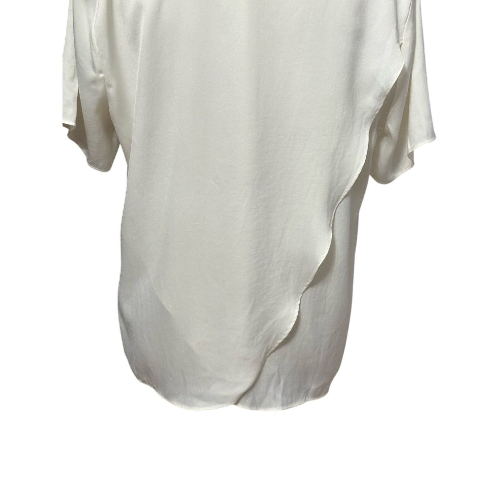 Other Socialite Blouse Short Sleeves Petal Fold Back Off White L Size L / US 10 / IT 46 - 5 Thumbnail