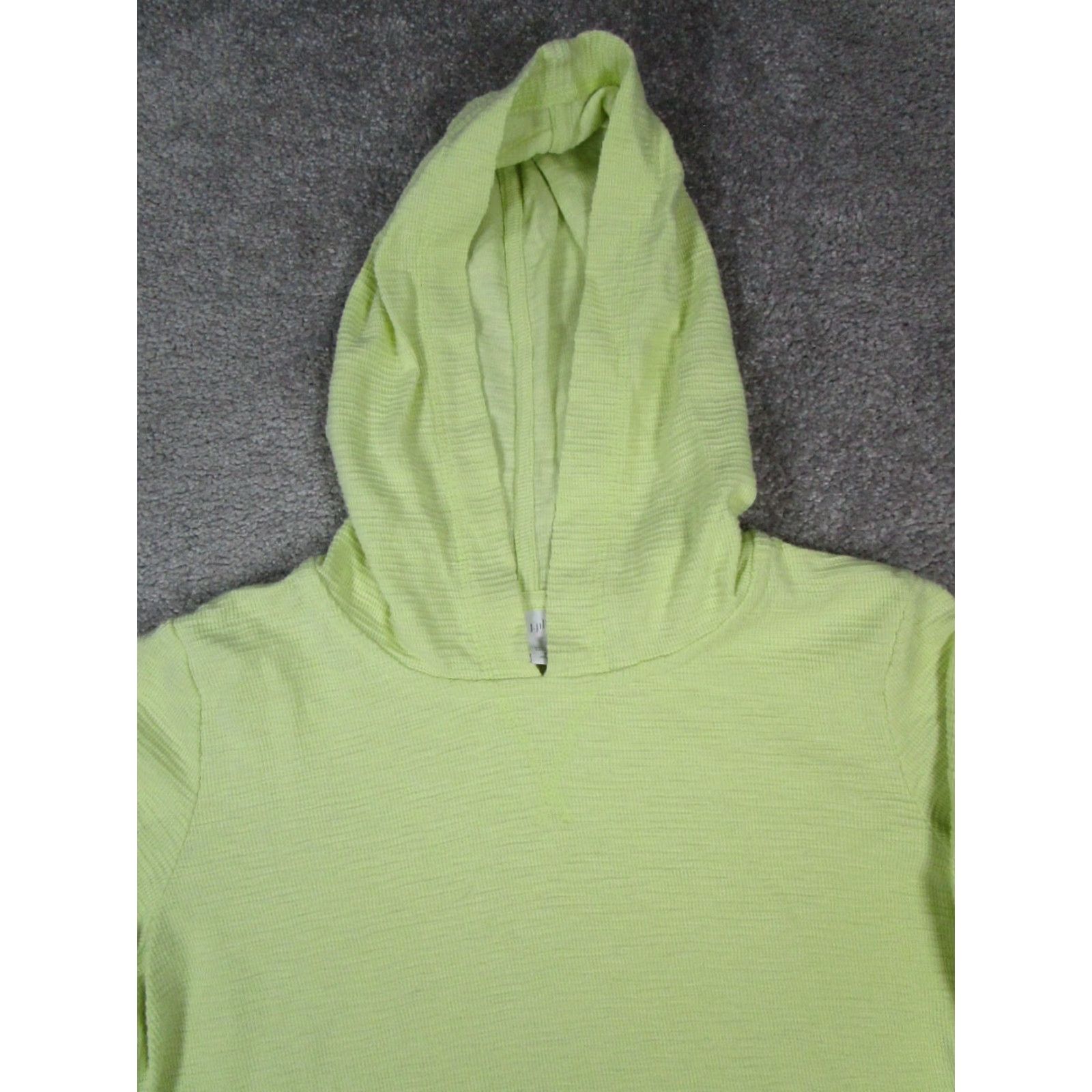 J. Jill VINTAGE J. Jill Women's Hoodie Small Petite Green Waffle Knit Cotton Pullover Sweater Size S / US 4 / IT 40 - 2 Thumbnail