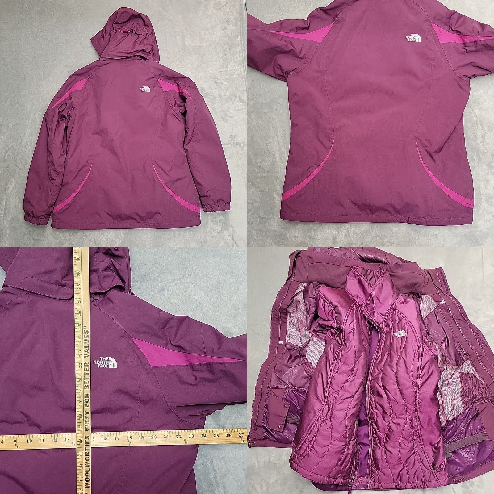 The North Face VINTAGE North Face Jacket Womens XL HyVent 3 in 1 Removeable Hood Snowboard Ski Coat Purple Size XL / US 12-14 / IT 48-50 - 8 Thumbnail