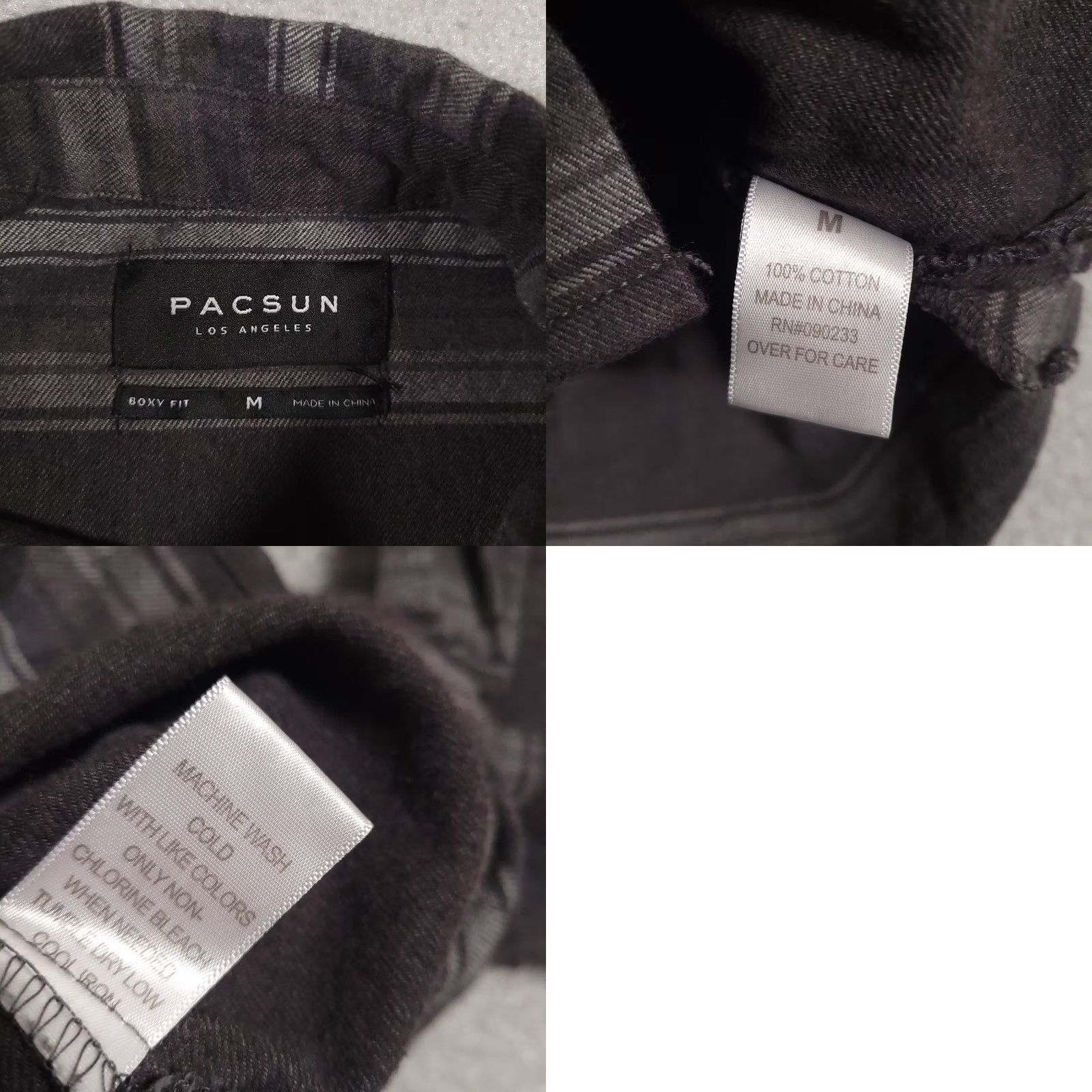 Pacsun Pacsun Shirt Mens M Medium Button-Up Gray Boxy Fit Striped Long Sleeves Flannel Size US M / EU 48-50 / 2 - 9 Thumbnail