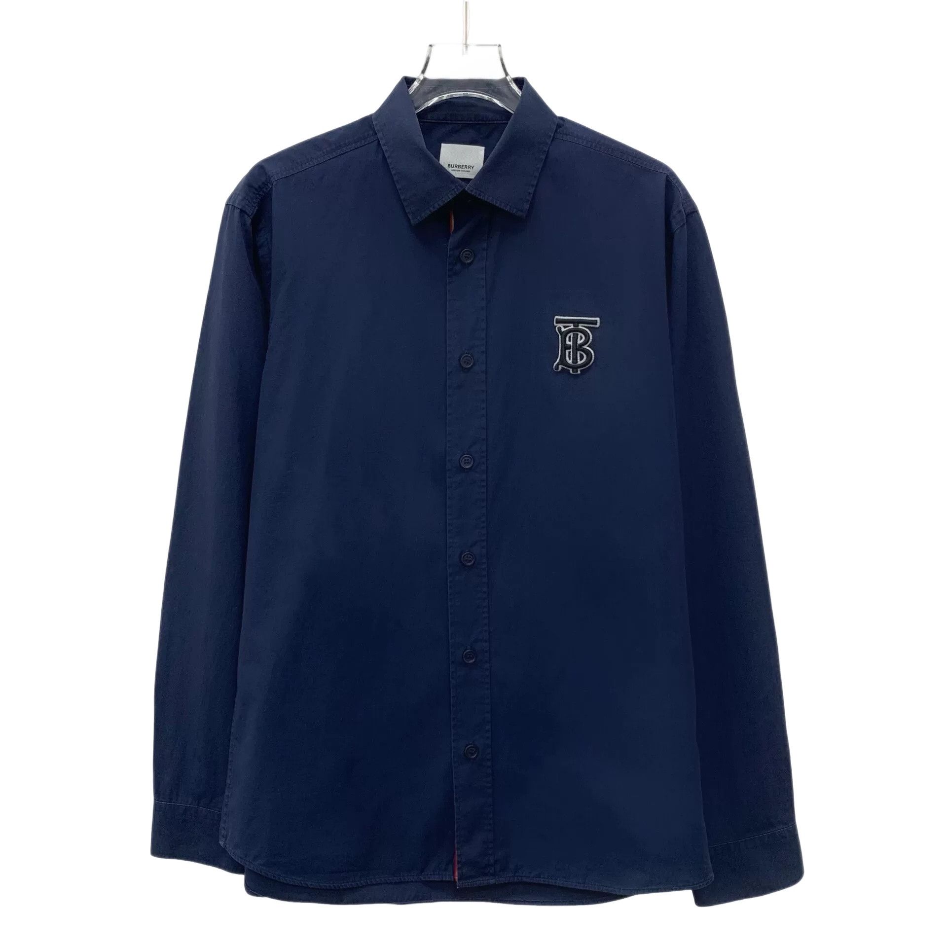 Burberry Burberry TB Monogram Navy Poplin Shirt S Size US S / EU 44-46 / 1 - 1 Thumbnail