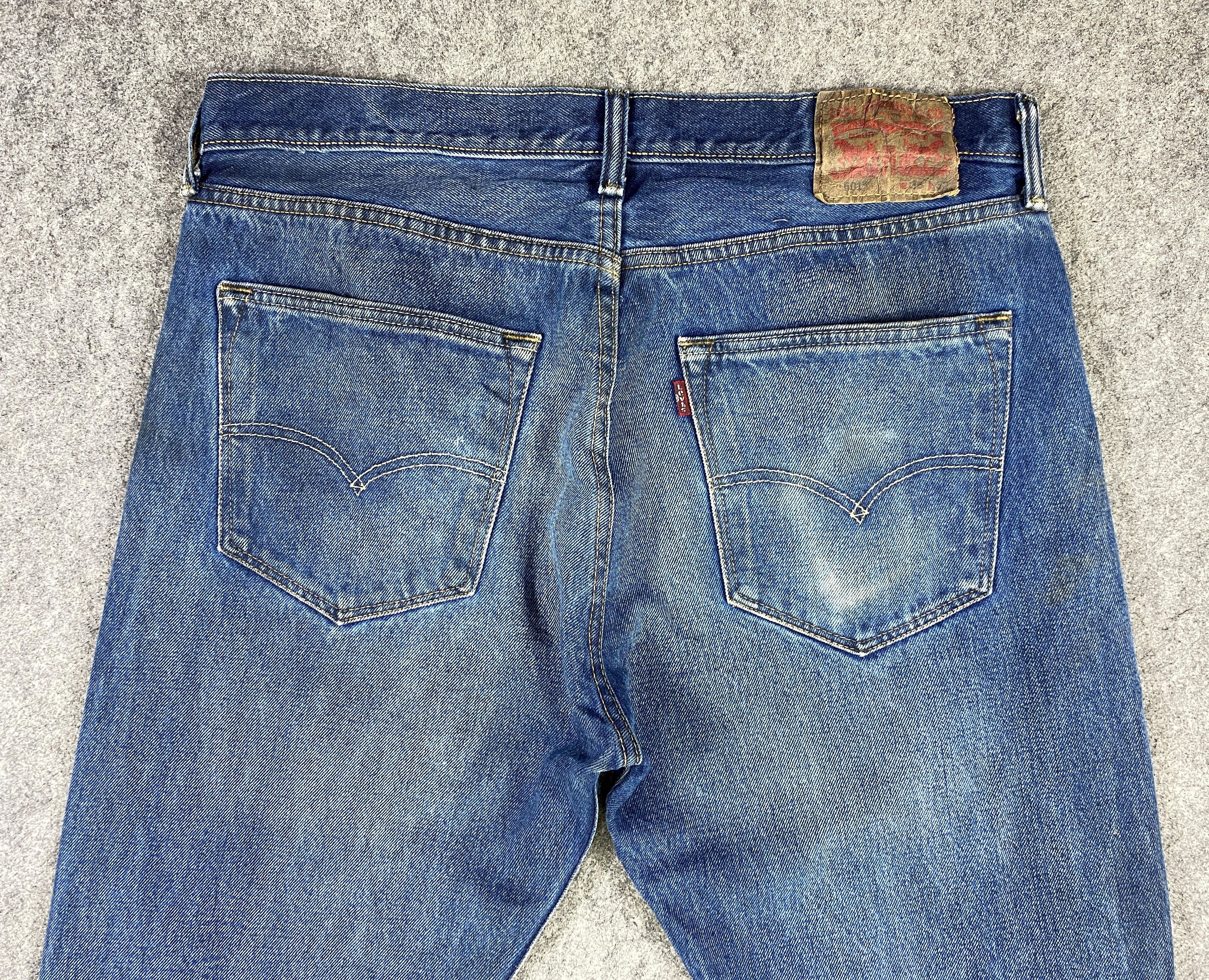 Levi's Dark Dirty Blue Vintage Levi's 501 35x31.5 Denim -JN1680 Size US 35 - 4 Thumbnail