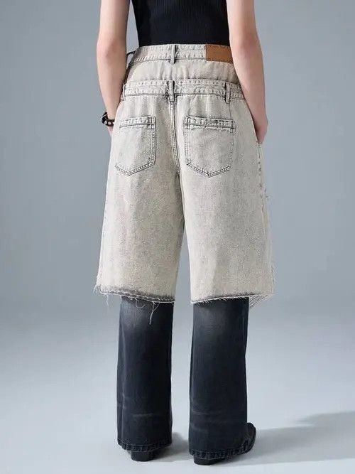 Jean Distressed ripped RAW vintage jorts denim Size US 33 - 4 Thumbnail