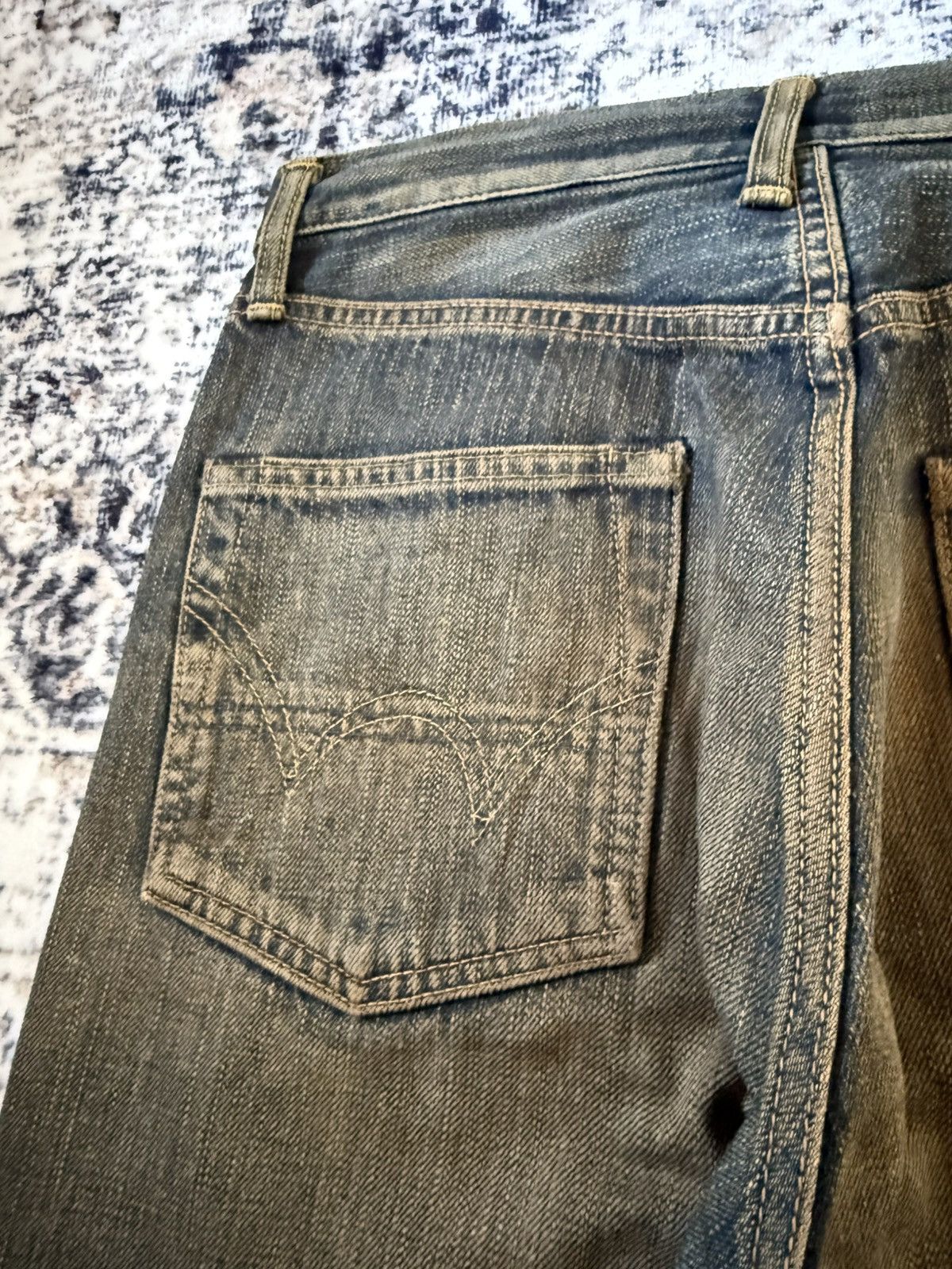 Beams Plus × Orslow Edwin 505 Mud Wash Patina Fade Selvedge Loose Jeans Size US 29 - 17 Thumbnail