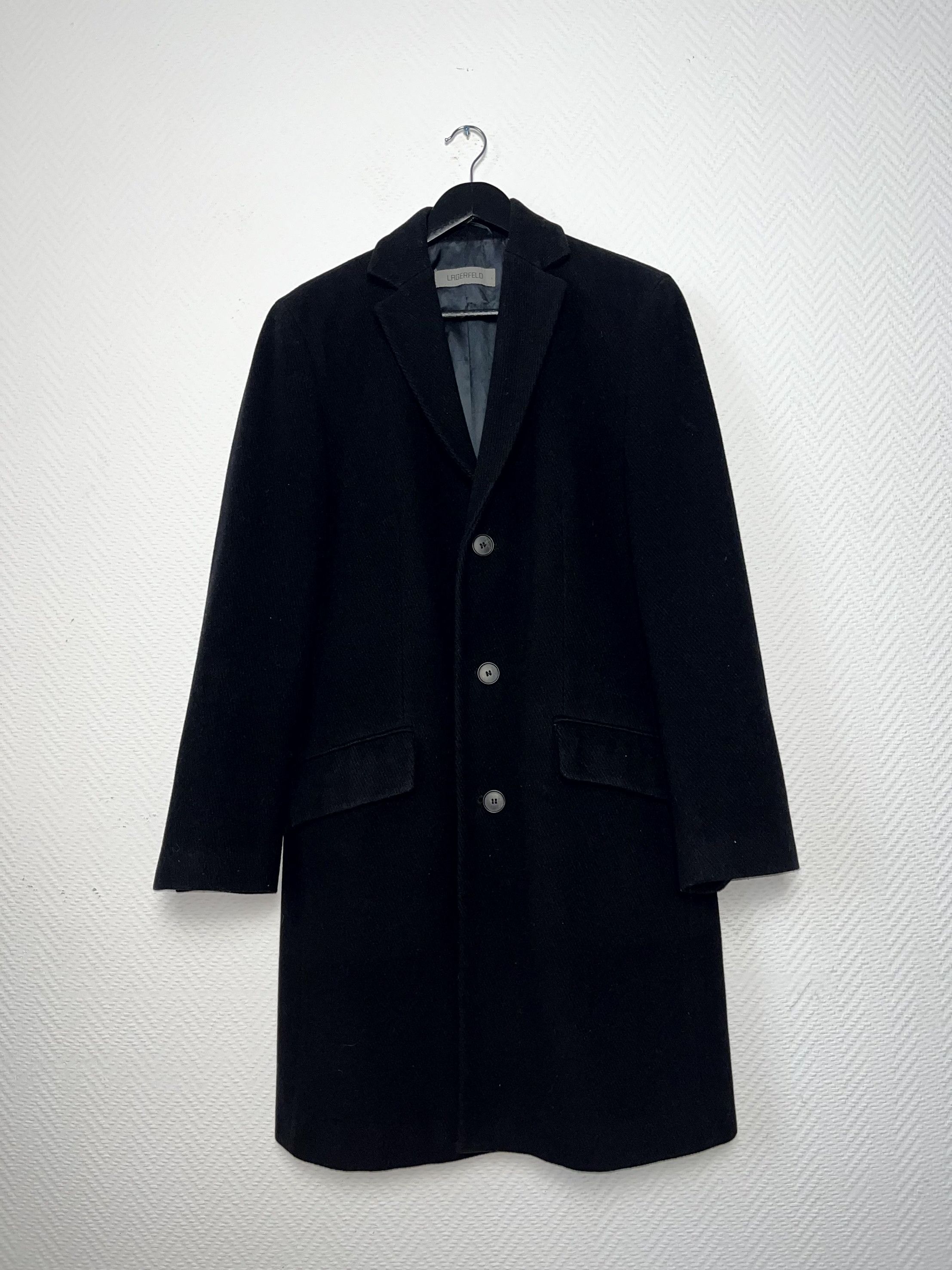 Karl Lagerfeld Karl Lagerfeld Black Classic Wool Overcoat Size M EU 44 Size US M / EU 48-50 / 2 - 8 Thumbnail