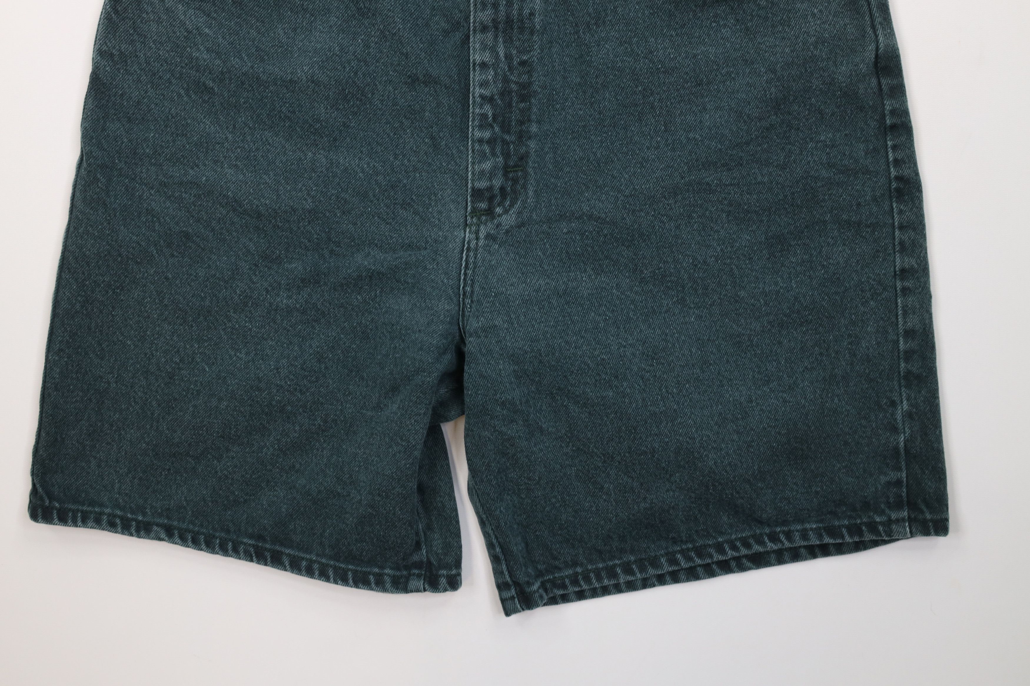 Lee Vintage 90s Lee Relaxed Fit Denim Jean Shorts Green USA Size 38" / US 16 / IT 52 - 4 Thumbnail
