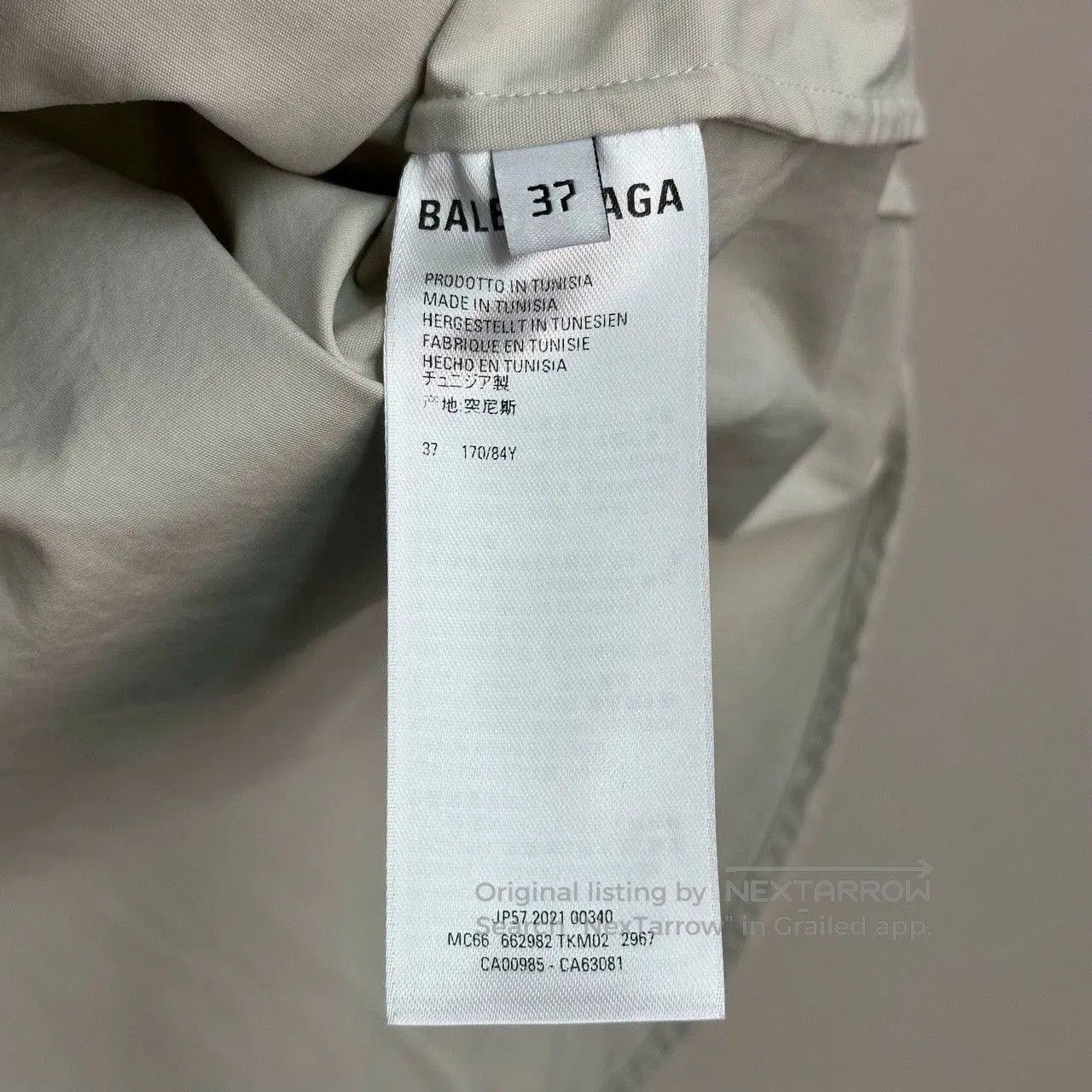 Balenciaga balenciaga embroidered waterfall shirt in light gray. Size US M / EU 48-50 / 2 - 4 Thumbnail