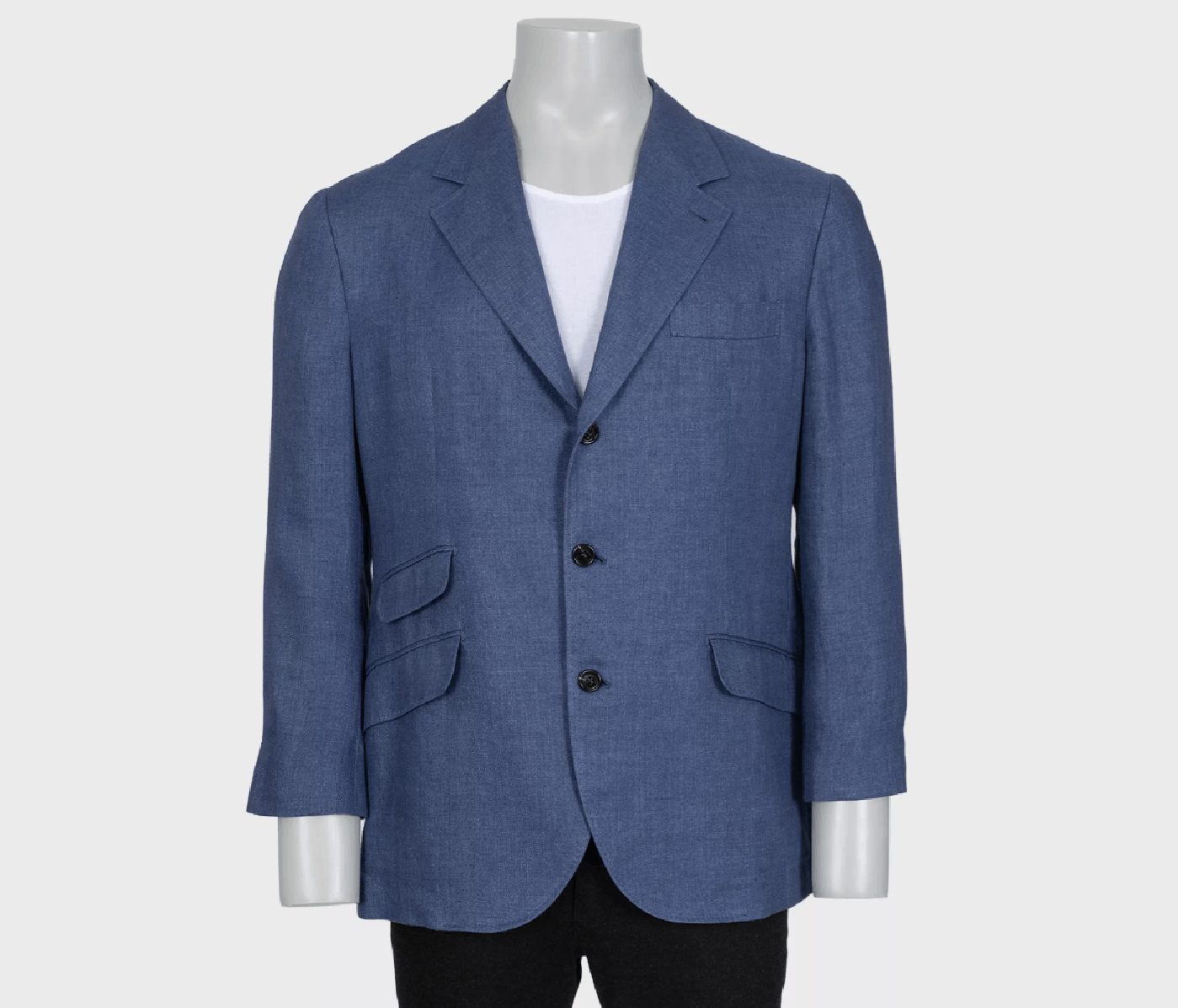 Brunello Cucinelli Brunello Cucinelli Blue Linen Blazer Jacket IT54 Size 54R - 1 Thumbnail
