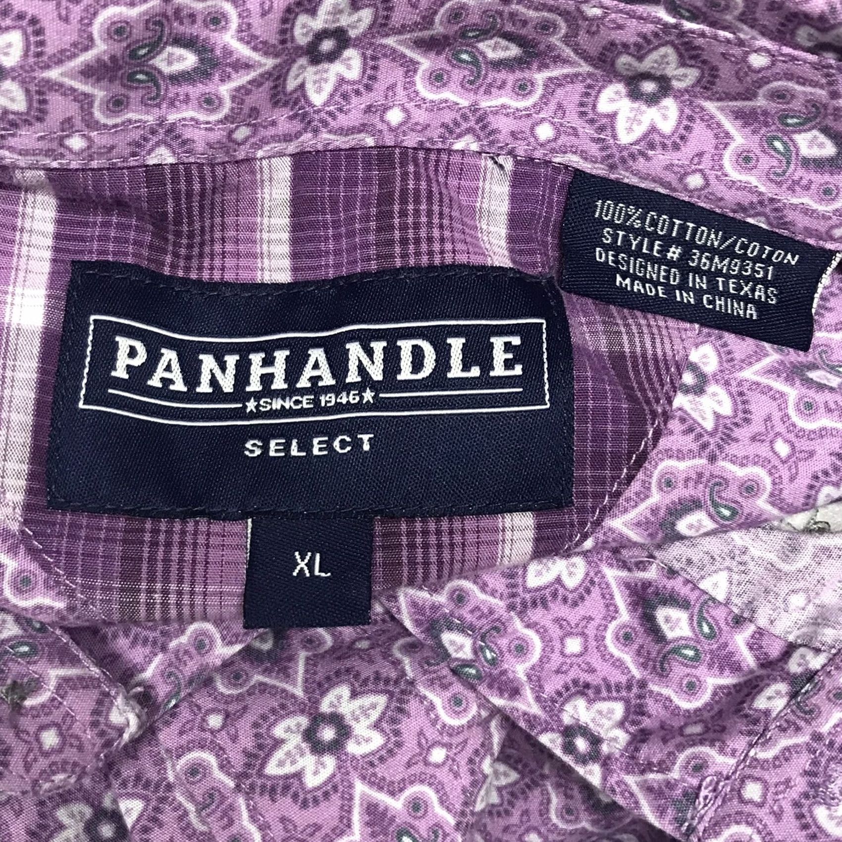 Vintage Panhandle Select Men Pink Floral Paisley Western Button Long Sleeve Shirt XL Size US XL / EU 56 / 4 - 2 Thumbnail
