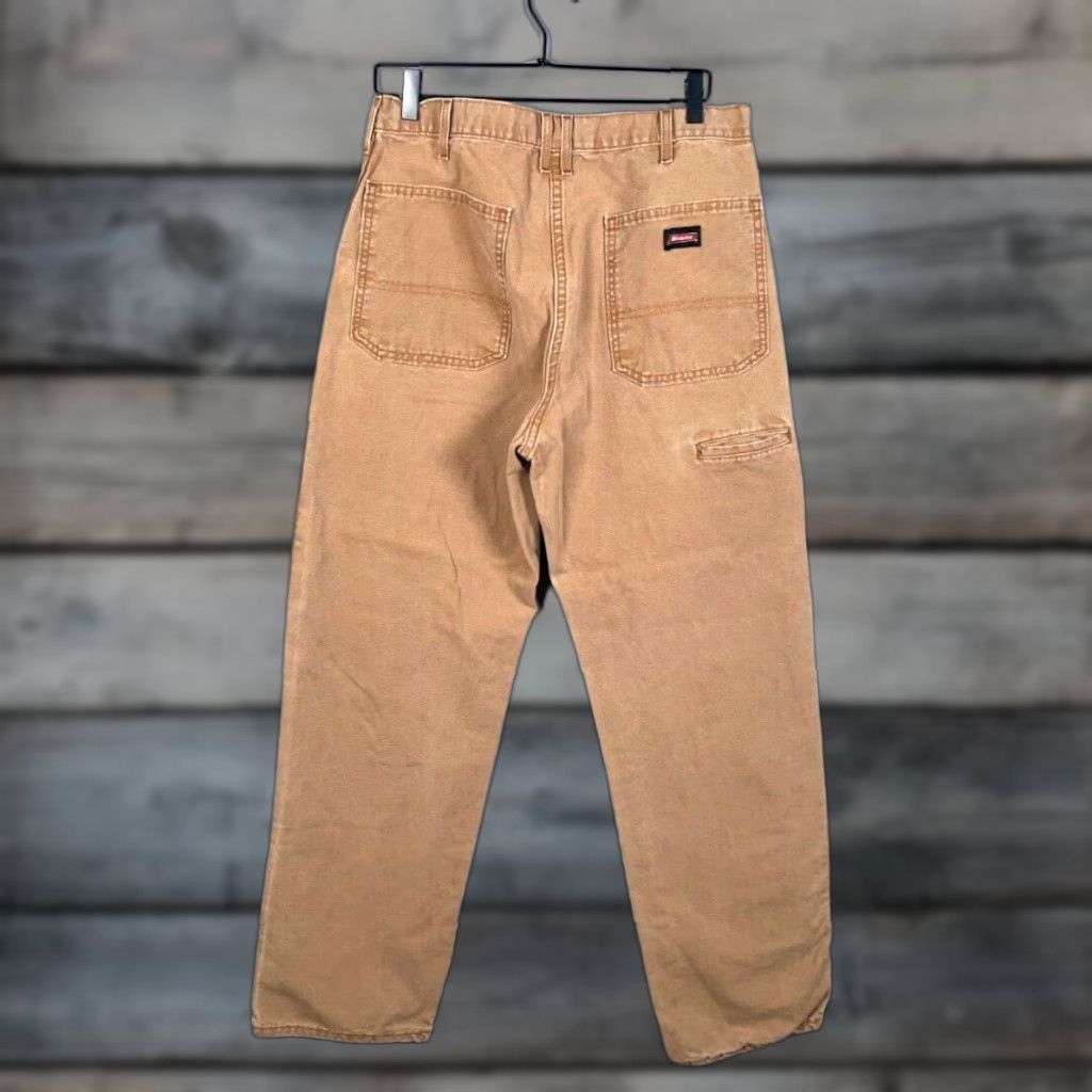 Dickies Dickies Cotton Canvas Utility Pants Men's 34 x 32 Brown Relaxed Fit Vol. 90s Grunge Hipster Outdoor Belt Loops Front Zip Pockets Workwear Casual Size US 34 / EU 50 - 1 Thumbnail