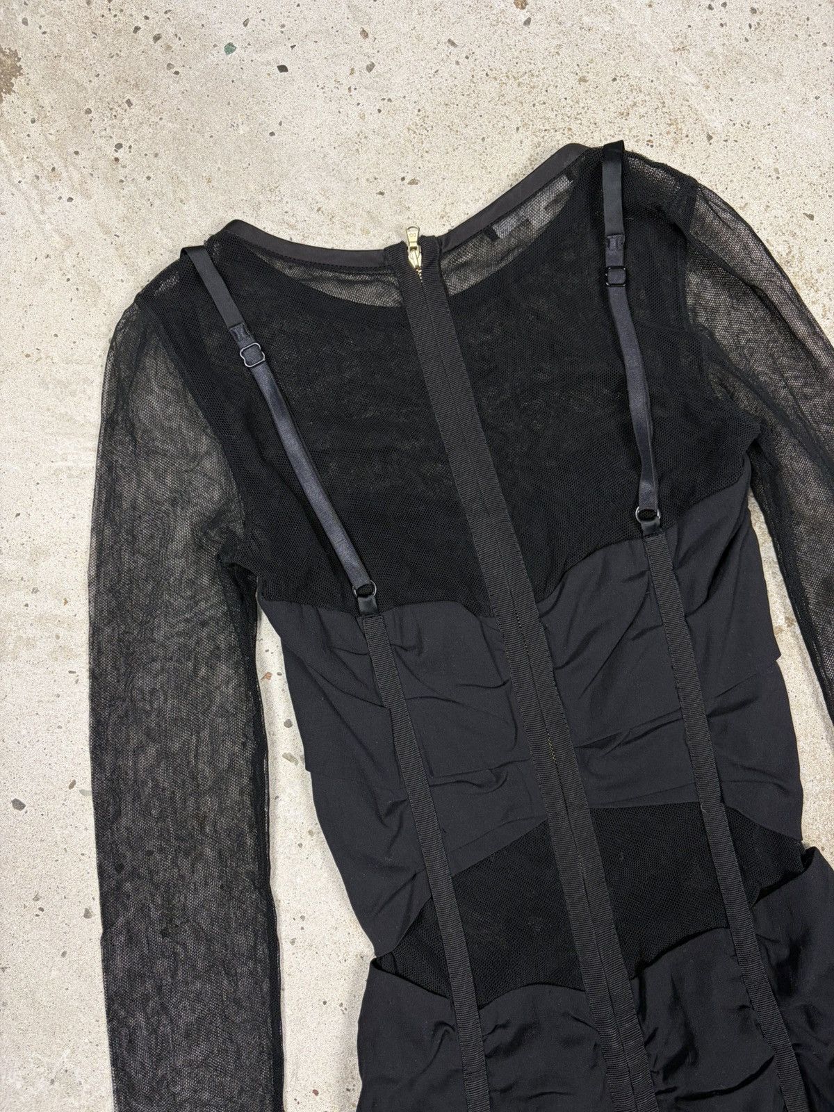 Dolce & Gabbana 2000s Dolce & Gabbana Mesh Silk Corset Dress Sheer Panels Size XS / US 0-2 / IT 36-38 - 16 Thumbnail