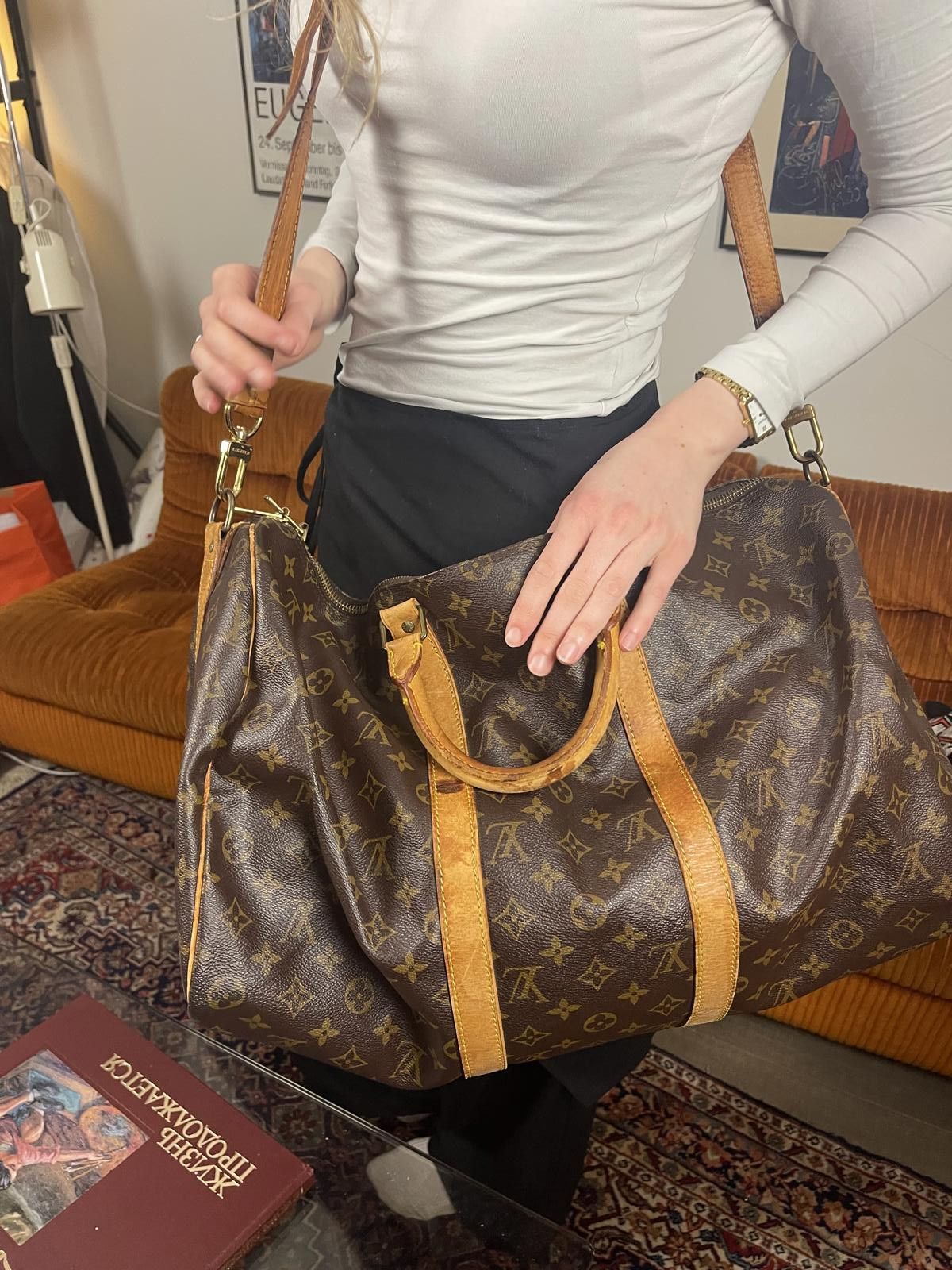 Louis Vuitton Louis Vuitton - Monogram Canvas Keepall Bandoulière 50 Bag Size ONE SIZE - 3 Thumbnail