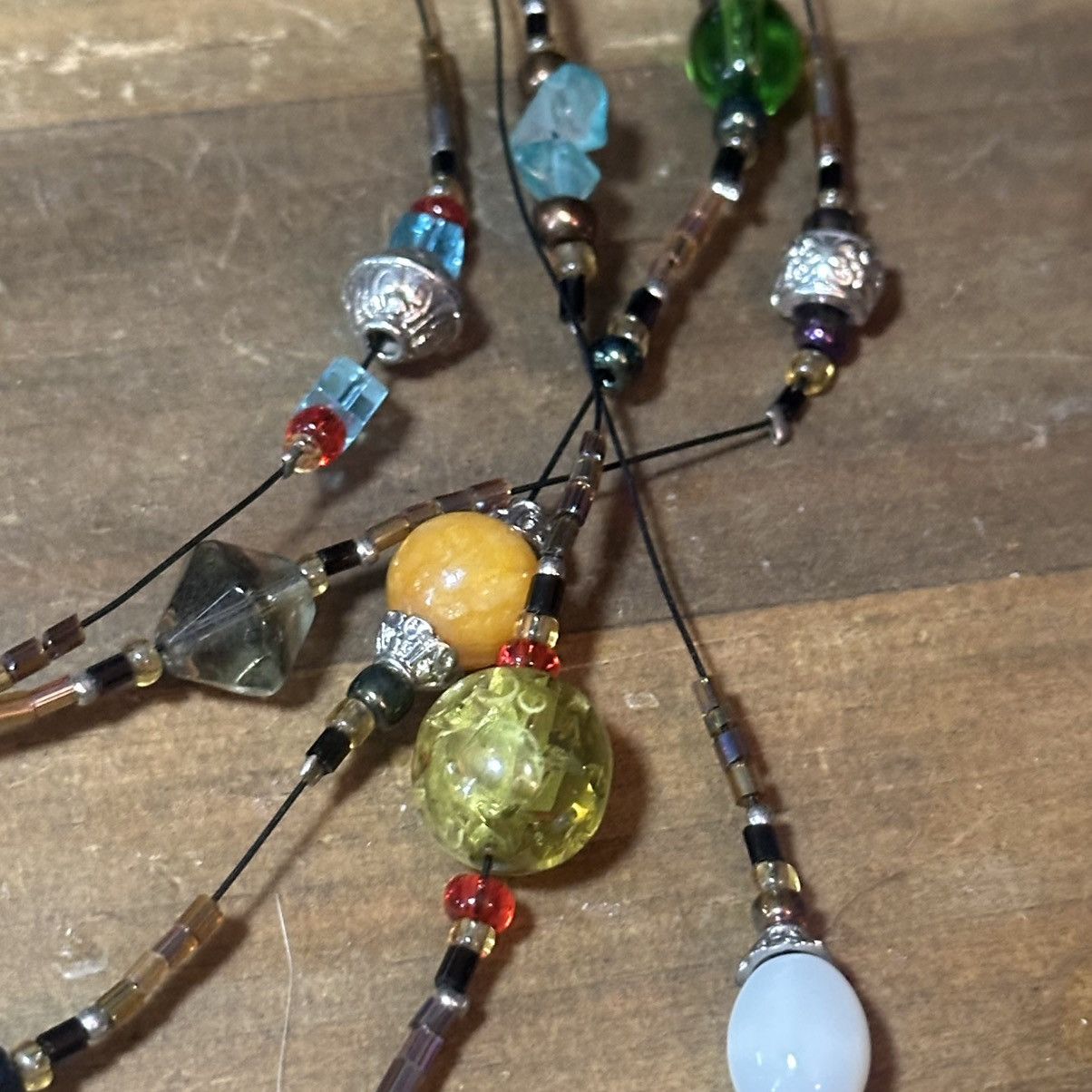 Other Multi strand multicolor art glass station bead necklace Size ONE SIZE - 4 Thumbnail