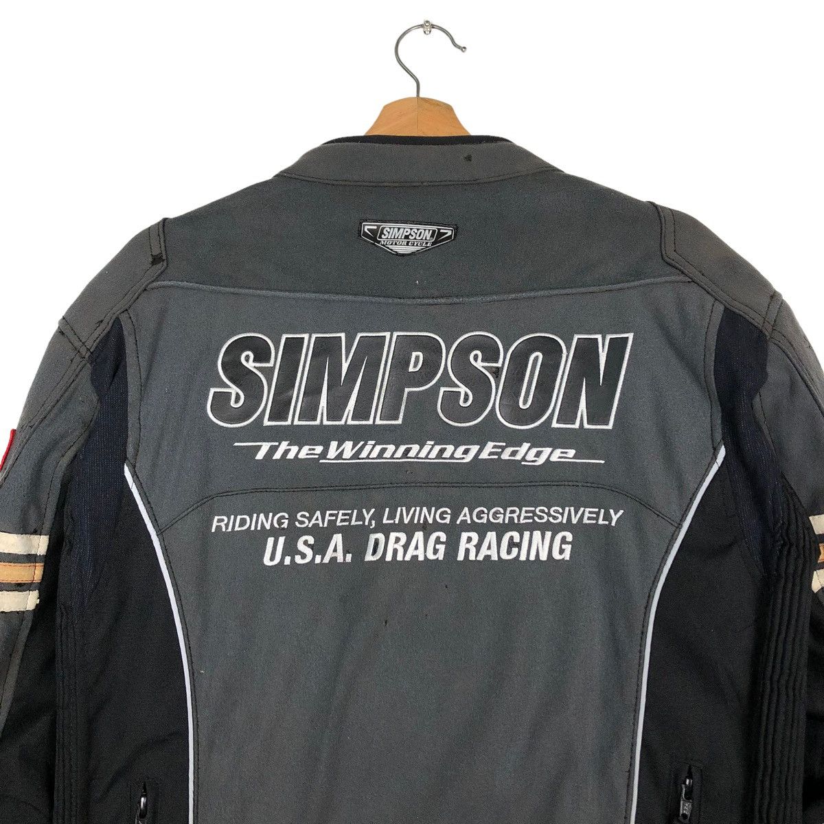 Hein Gericke 🔥VINTAGE DRAG RACING BIKER MOTORCROSS SIMPSON BIG LOGO Size US L / EU 52-54 / 3 - 9 Thumbnail