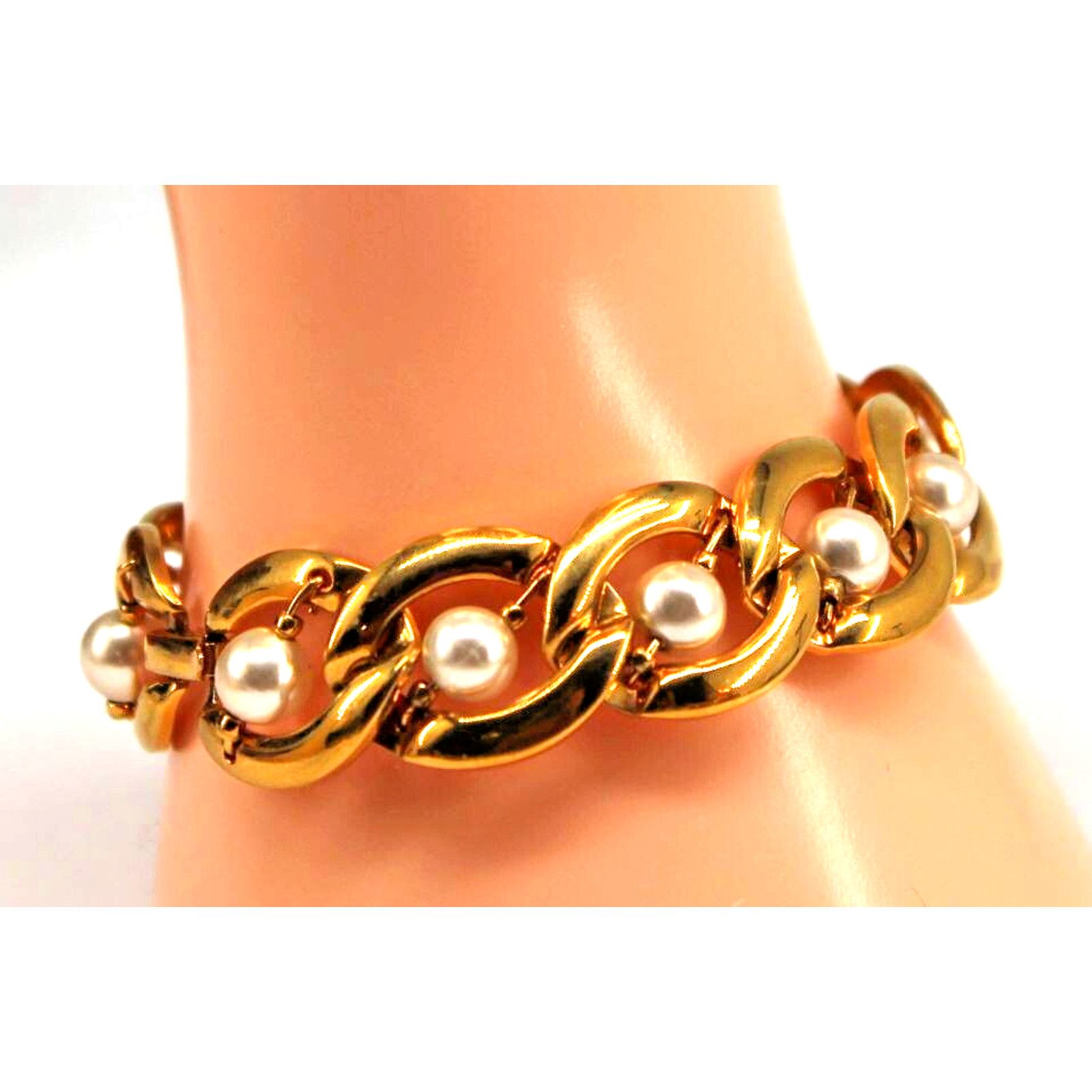 Other Napier Mid Century Necklace Bracelet Set Gold Tone Pearls Size ONE SIZE - 3 Thumbnail