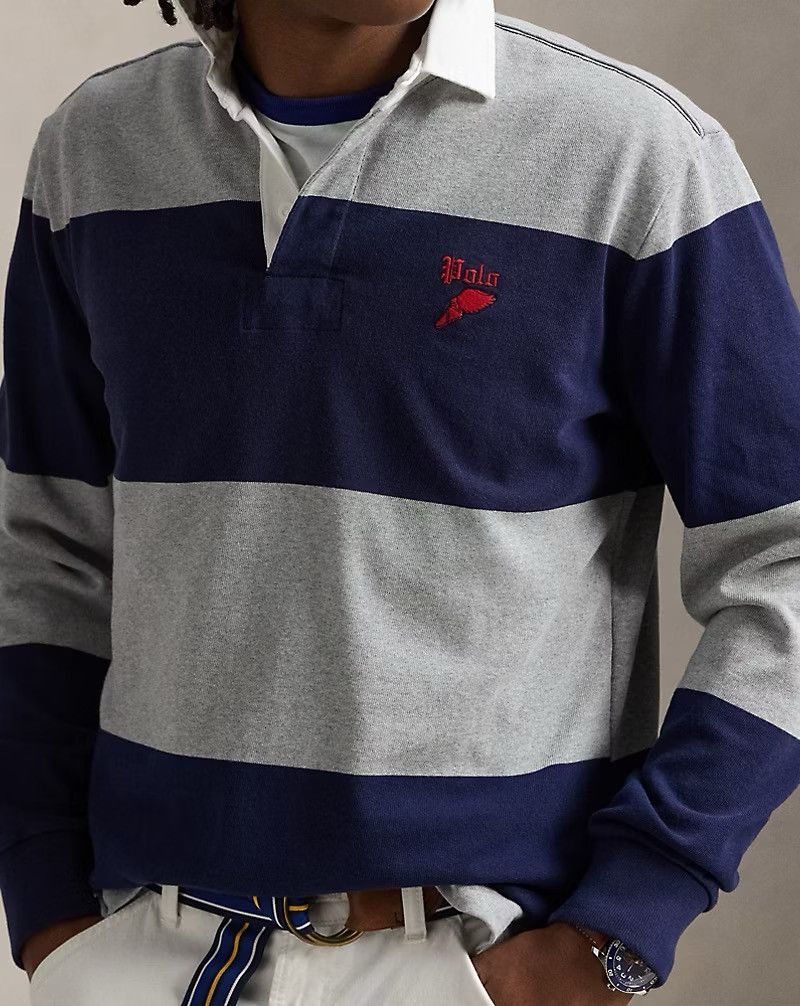 Polo Ralph Lauren Polo Ralph Lauren Classic Fit Striped Jersey Rugby Shirt XL Size US XL / EU 56 / 4 - 3 Thumbnail