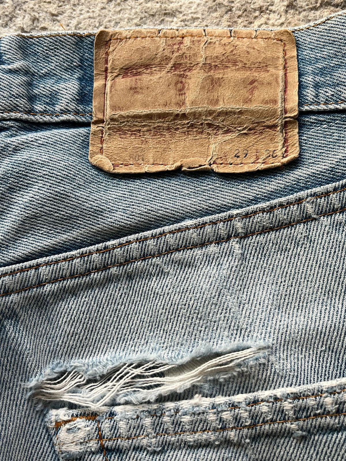 Levi's Levi’s Made In France Jeans Sz W29 L36 Distressed Jeans Size 29" - 18 Thumbnail