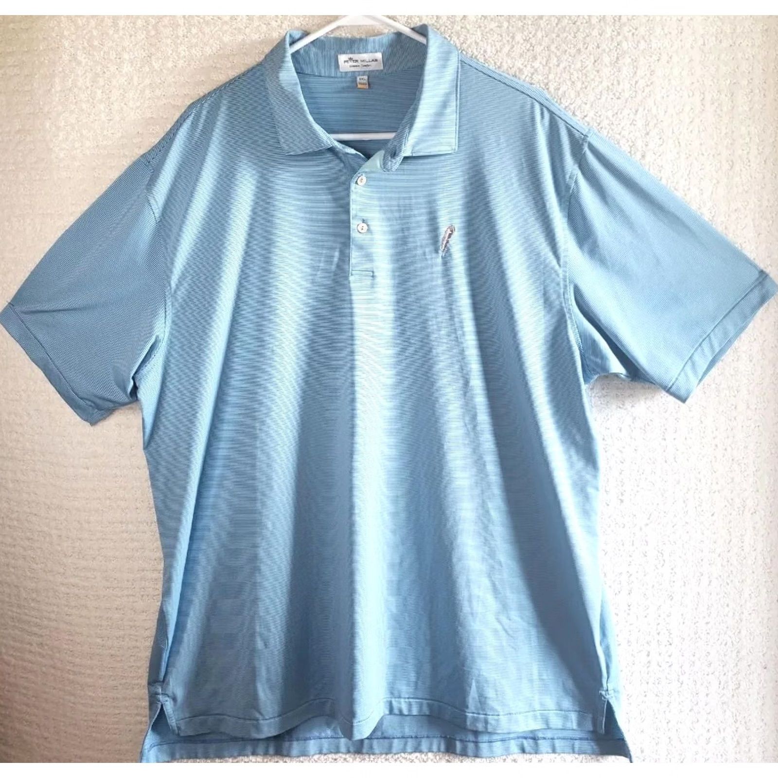 Peter Millar VINTAGE? No. Peter Millar Summer Comfort Polo Mens 2XL Blue Striped Short Sleeve Golf Shirt Size US XXL / EU 58 / 5 - 2 Thumbnail