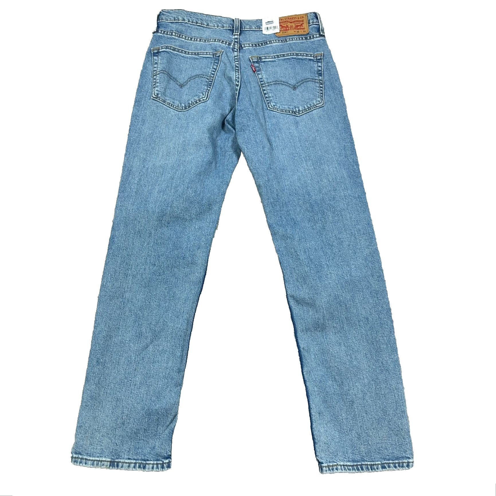Levi's Levi's 514 Jeans Men 30x30 Straight Leg Medium Wash Stretch Distressed Denim Regular 5-Pocket Zipper Button Blue Size US 30 / EU 46 - 2 Thumbnail
