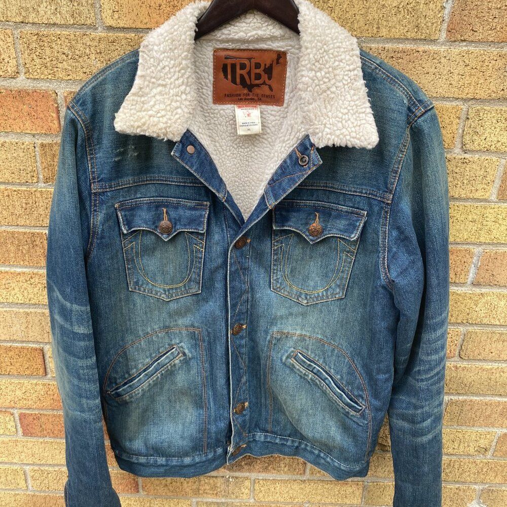 True Religion Vintage True Religion DALTRY Sherpa Denim Jacket XL Blue Size US XL / EU 56 / 4 - 3 Thumbnail