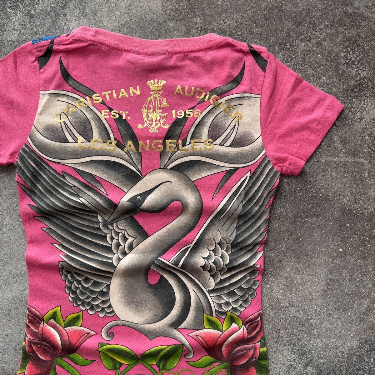 Christian Audigier Christian Audigier (Ed Hardy) Y2K Glam Rhinestones T-Shirt Size S / US 4 / IT 40 - 8 Thumbnail